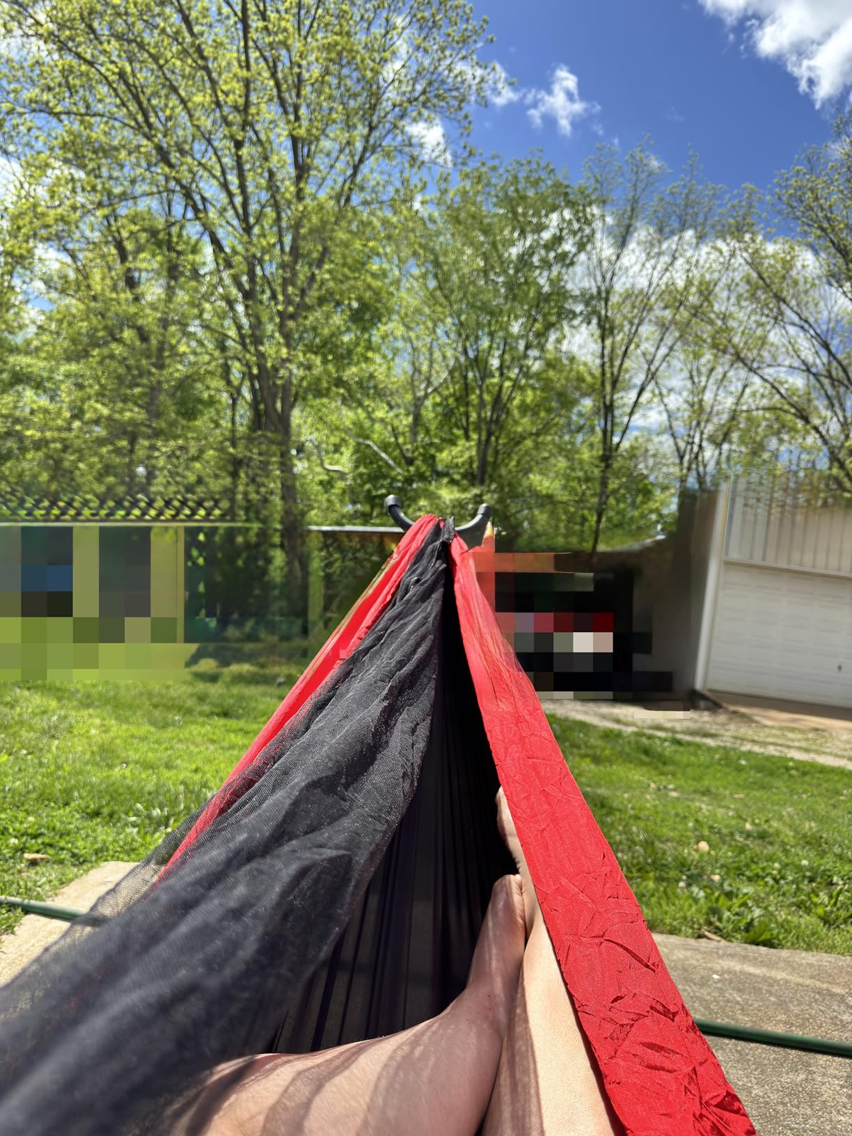 Camping Hammock with Mosquito Net, 500 lbs Portable Hammock with Tree Straps, 2-in-1 Double/Single Travel Hammock Tent customer photo 1