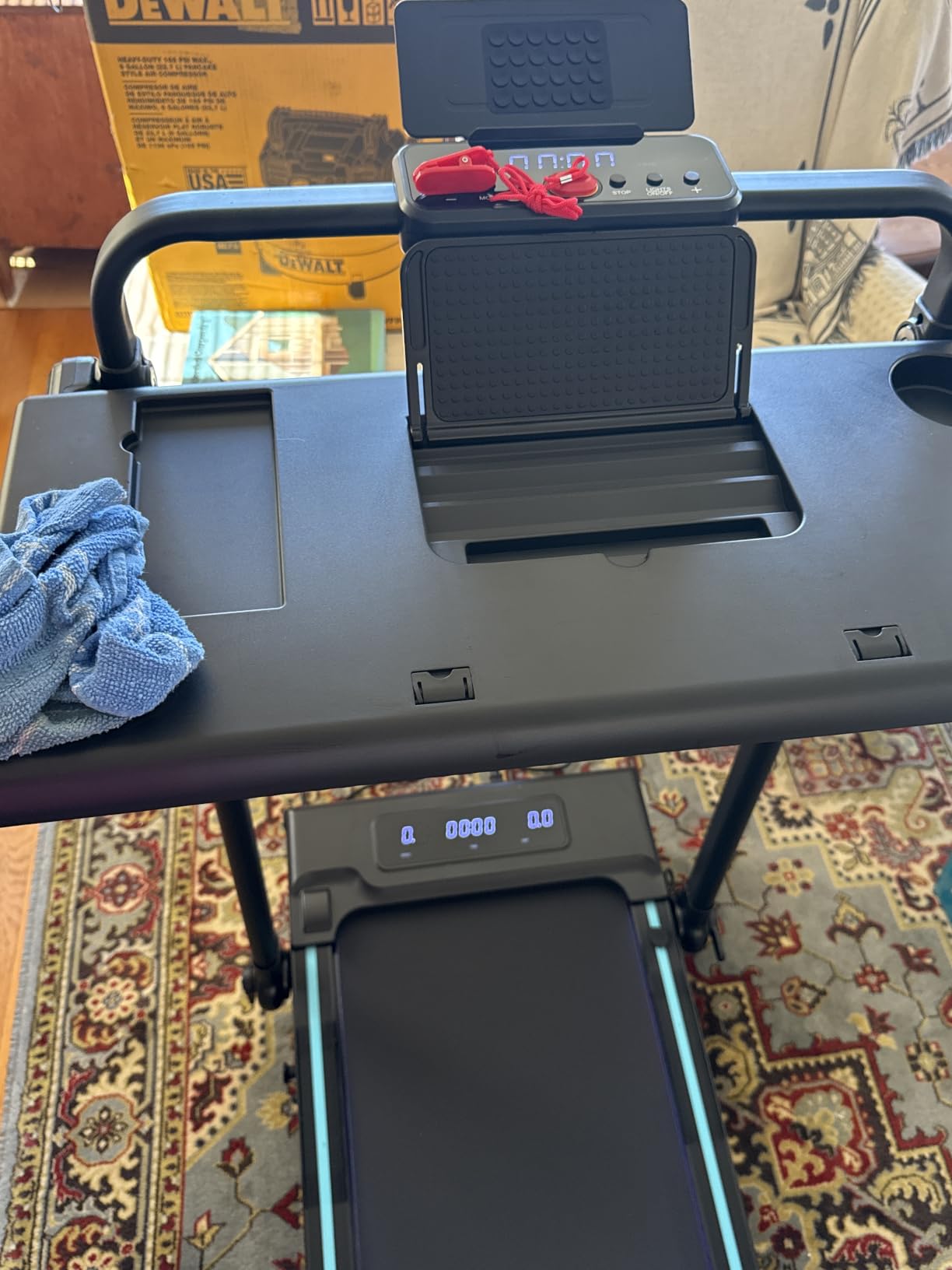 3.0HP Walking Pad Treadmill with Incline 2%-7%-12%, 6 in 1 Foldable Treadmill for Home with Removable Desk, Adjustable Handle Bar, RGB Lights, LED Display, Remote&APP Control, 330LBS Capacity customer photo 2