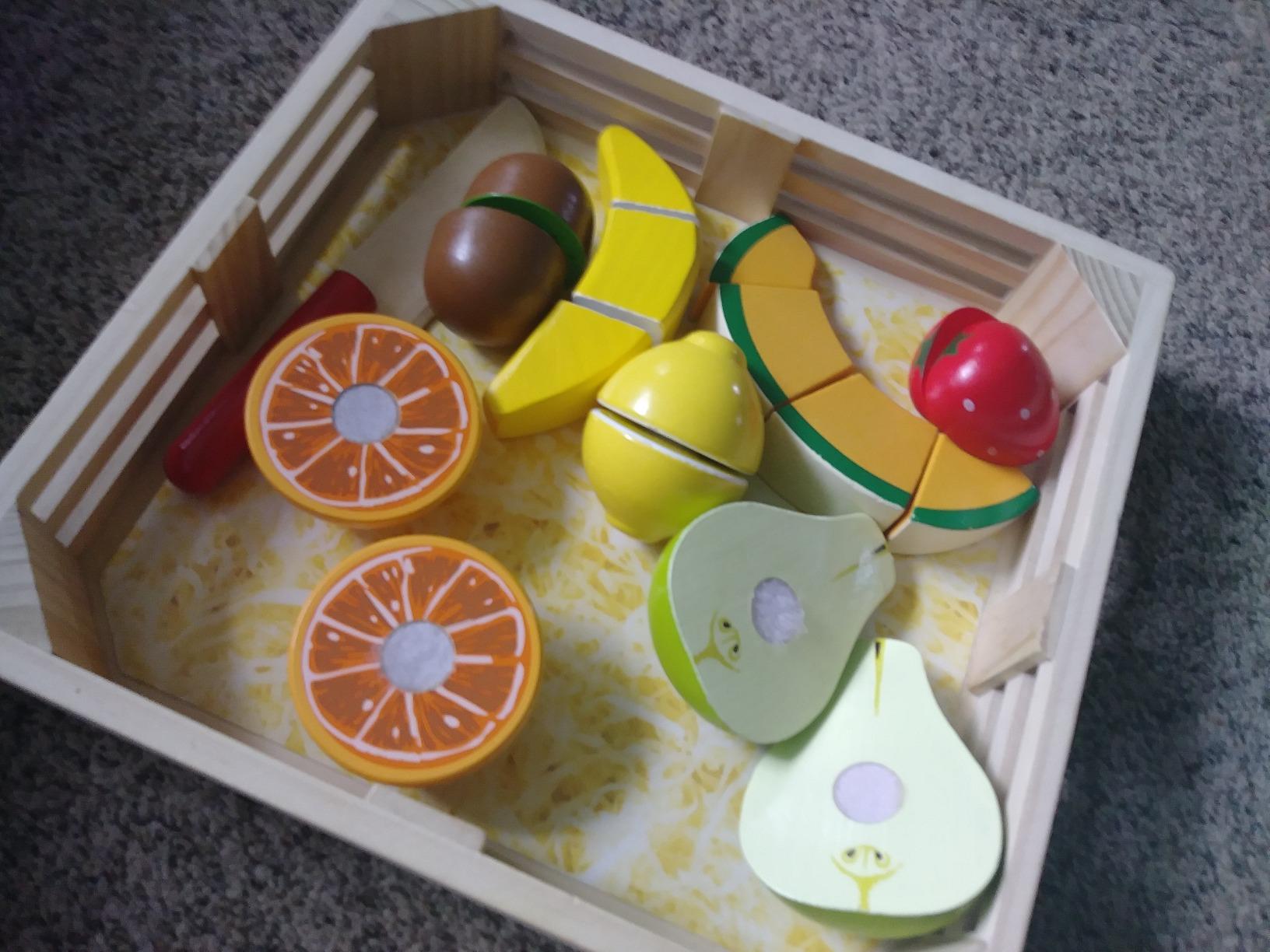 Melissa & Doug Wooden Cutting Fruit Toy Food Set customer photo 2