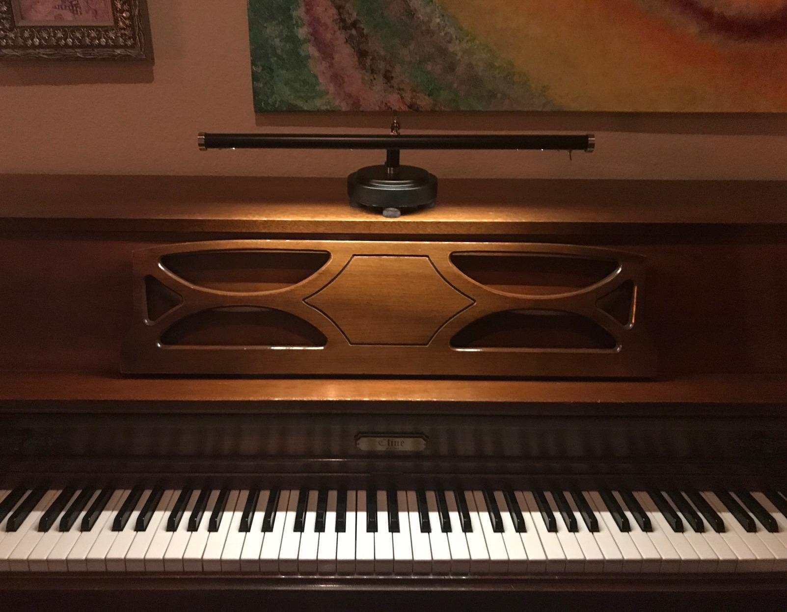 Cocoweb Adjustable LED Upright Piano Desk Lamp in Black with Brass Accents - PLED101D customer photo 2
