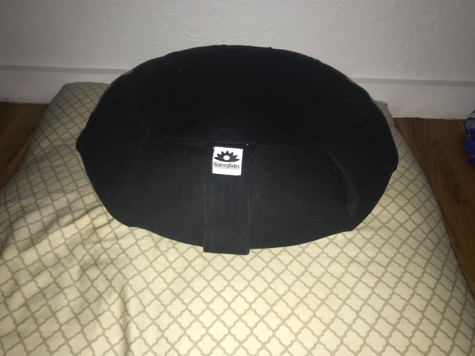 Meditation Cushion, Round, Buckwheat Husk Filled, Floor Pillow or Cushions, Yoga Seat, Zafu, Made in the USA customer photo 1