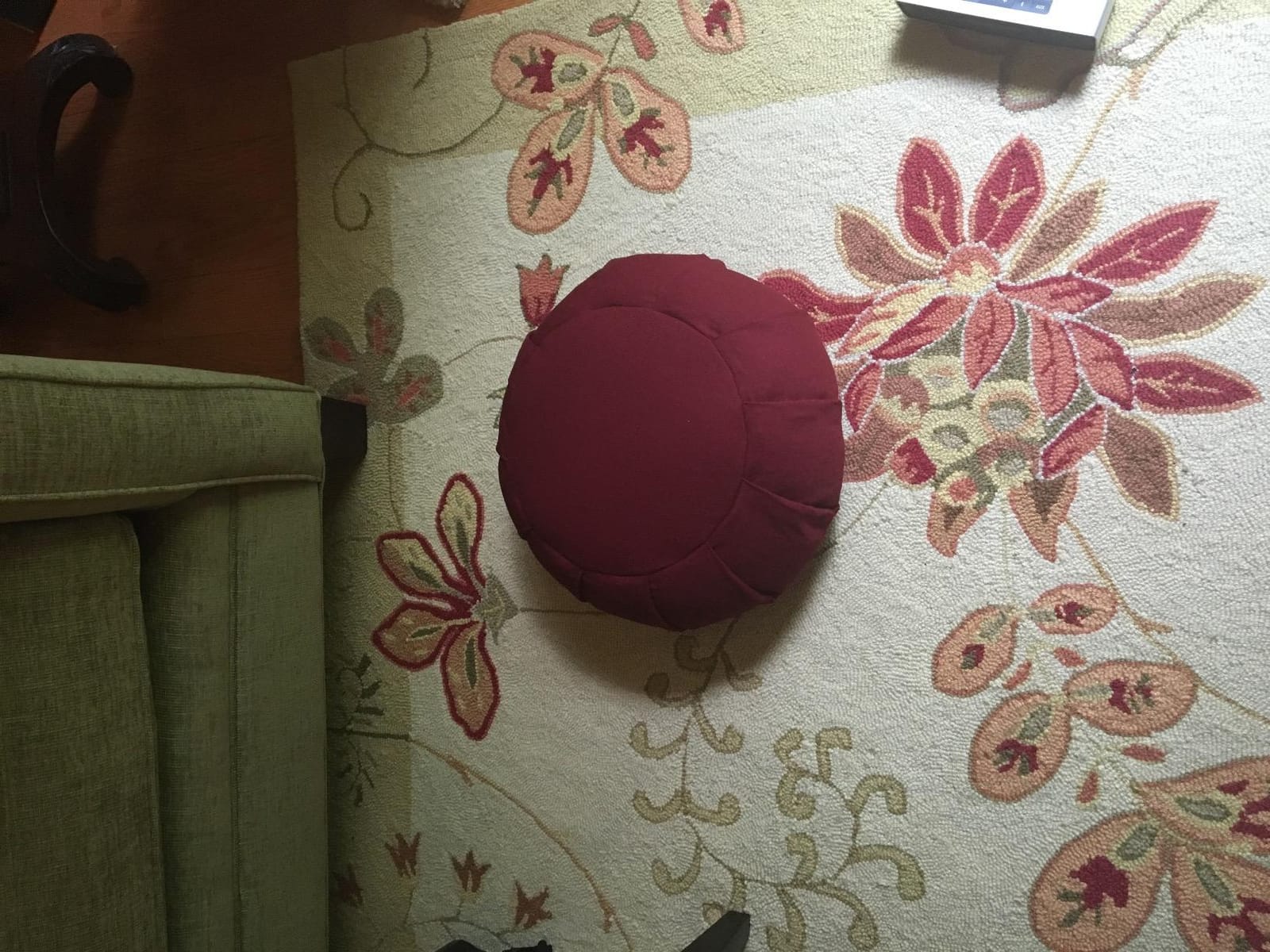 Meditation Cushion, Round, Buckwheat Husk Filled, Floor Pillow or Cushions, Yoga Seat, Zafu, Made in the USA customer photo 2
