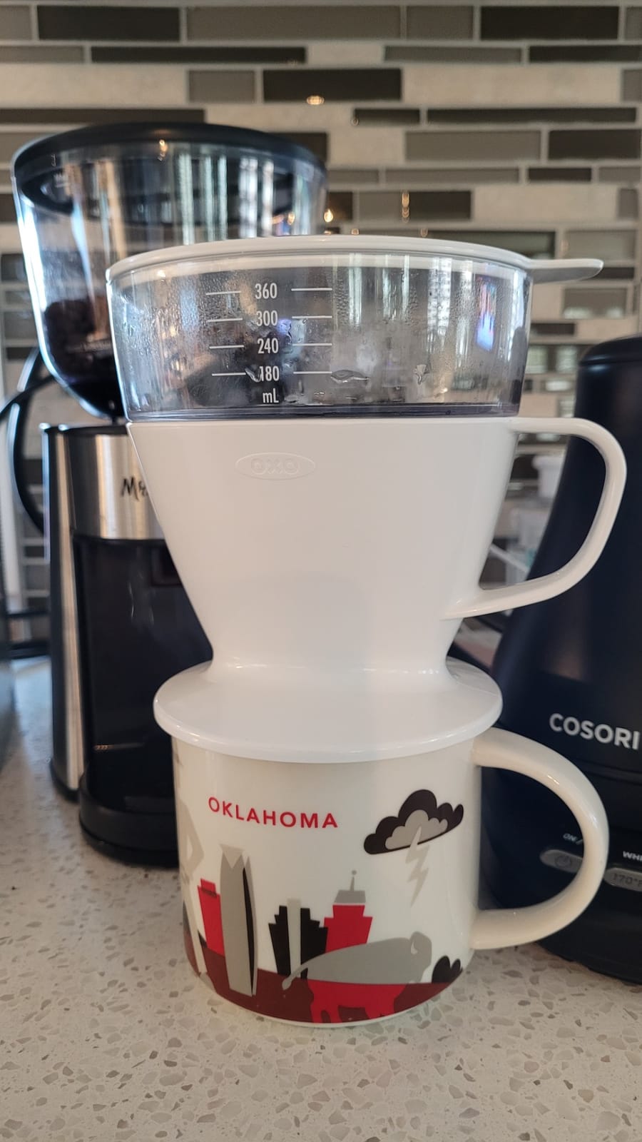 OXO Brew Single Serve Pour-Over Coffee Maker with Water Tank, 12 oz. | Rainmaker Shower Head Evenly Distributes Water, Ideal for Brewing One Perfect Cup, #2 Cone Filters, Dishwasher Safe customer photo 2
