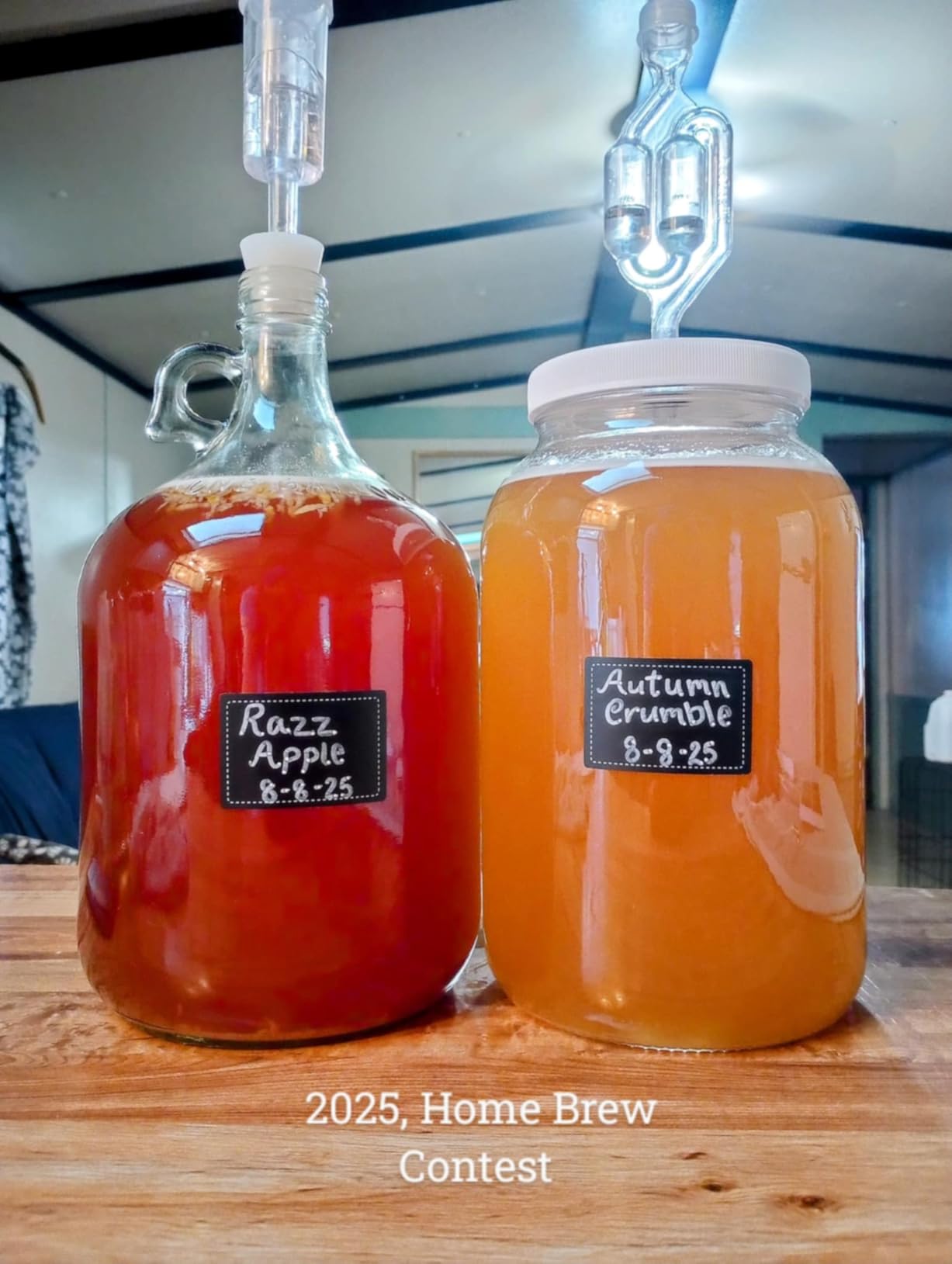 2-Pack 1 Gallon Glass Jar with Lid | Wide Mouth Twin Bubble Airlock Set | Heavy-duty Glass Jars with Airtight Lid for kombucha, pickling and brewing | Large Glass Jar with Lid has a BPA-free cap customer photo 1