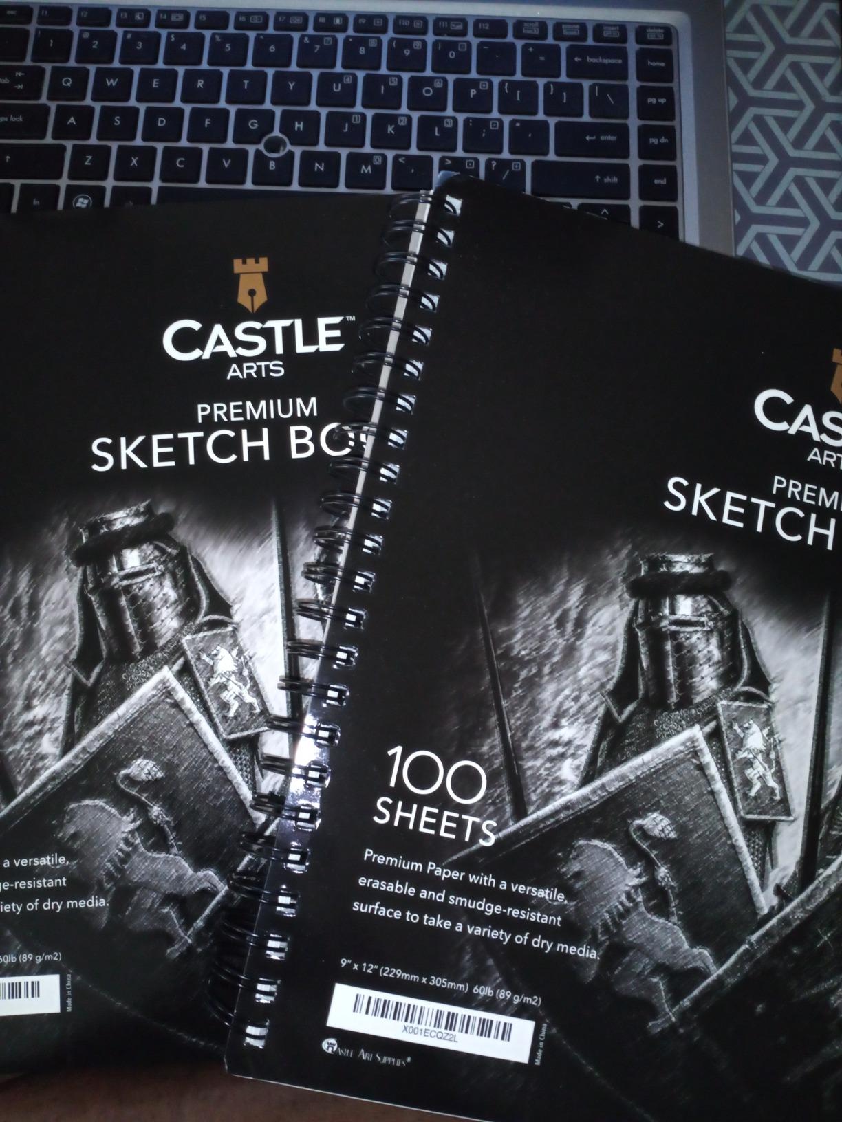 Castle Art Supplies Sketchbook 9 x 12in for Artists - Double Pack Sketchpad, 200 sheets of 90gsm paper, spiral bound customer photo 2