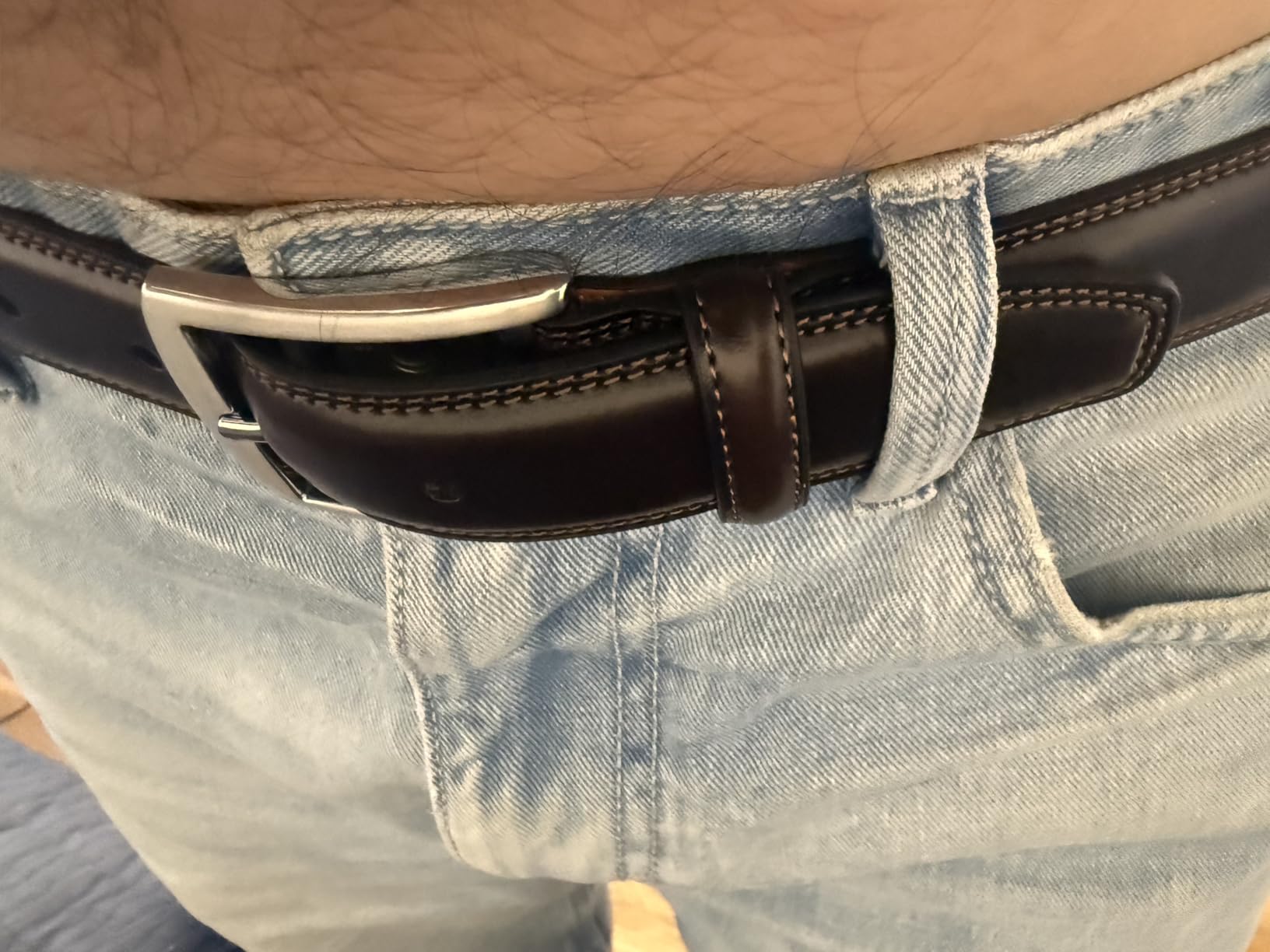 Fabio Valenti Genuine Leather Dress Belts For Men | Uniform, For Suits, Jeans, Work Business Casual, Comfortable Fit, Single Prong Buckle customer photo 1