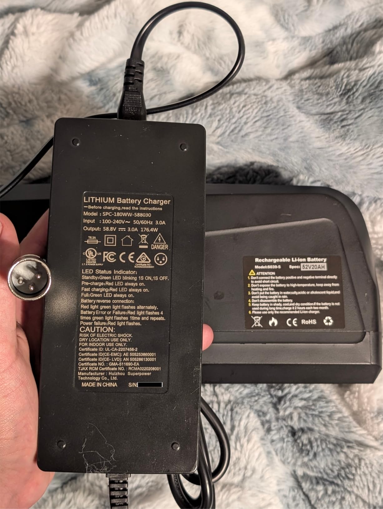Joyisi 52V 20AH Ebike Battery for 100W-2000W with 3A Charger and BMS Protection Board for Electric Bike Motor Kits customer photo 2