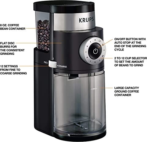 KRUPS Precision Burr Coffee Grinder: 12 Settings for Drip, French Press, Espresso, Pour Over customer photo 2
