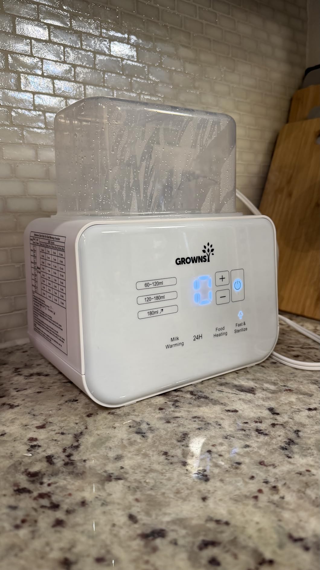 GROWNSY Fast Double Baby Bottle Warmer for Breastmilk & Formula, White | 8-in-1 Functions, Precise Temp Control, Timer, Defrost, Sterilize, Keep Warm, Baby Food Heating customer photo 1