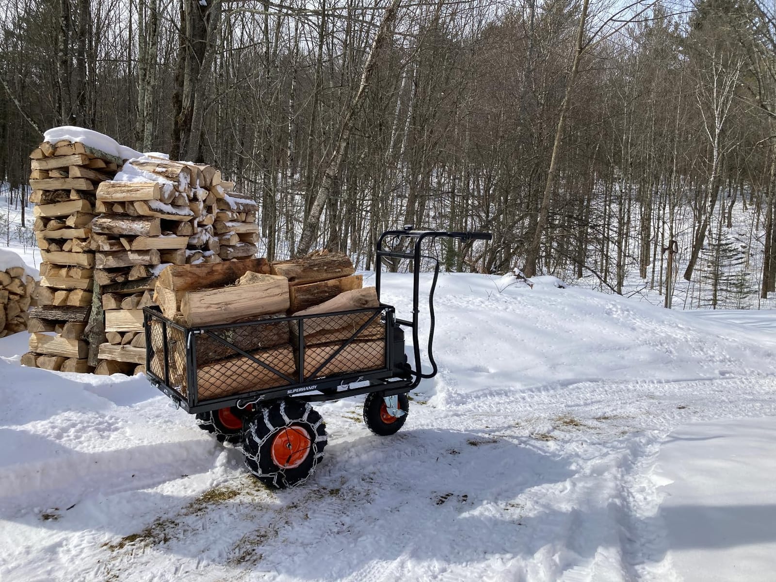 SuperHandy Utility Service Cart Power Wagon Wheelbarrow Electric 48V DC Li-Ion Powered 660Lbs Load and 1000Lbs+ Hauling Capacity Farm and Garden All Purpose Modular Cargo Bed customer photo 2