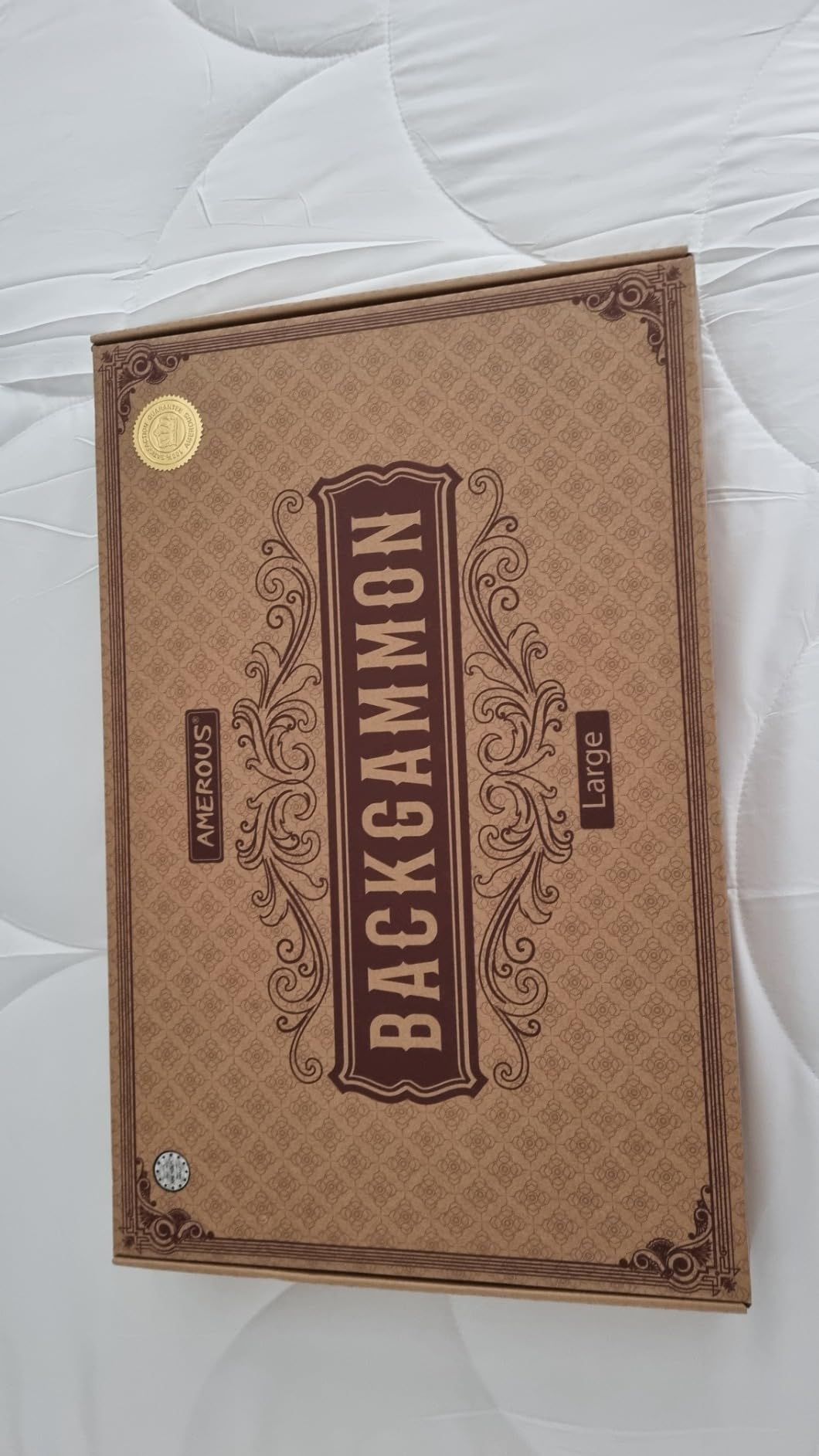 AMEROUS Backgammon Set, 15 Inches Classic Board Game with Leather Case, Folding Board, Gift Package, Portable Travel Strategy Backgammon Game Set for Adults, Kids (Medium, Brown) customer photo 2