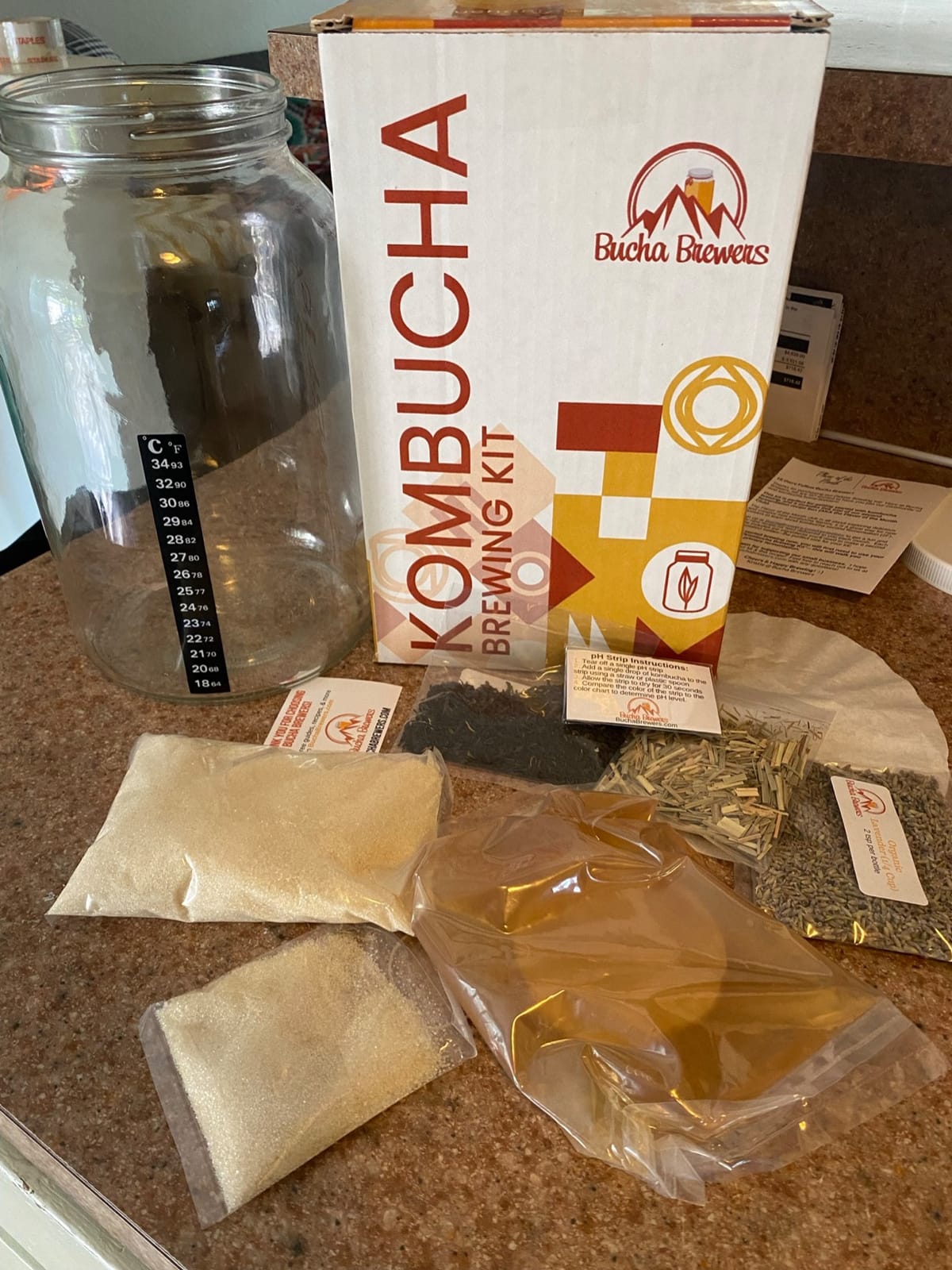 Deluxe Kombucha Starter Kit with Kombucha SCOBY & Starter Tea, Full Kombucha Kit with Bottles Swing Top Glass Bottles Kombucha Brewing Kit + 6 Bottles to Flavor Kombucha (Clear Bottles) customer photo 1