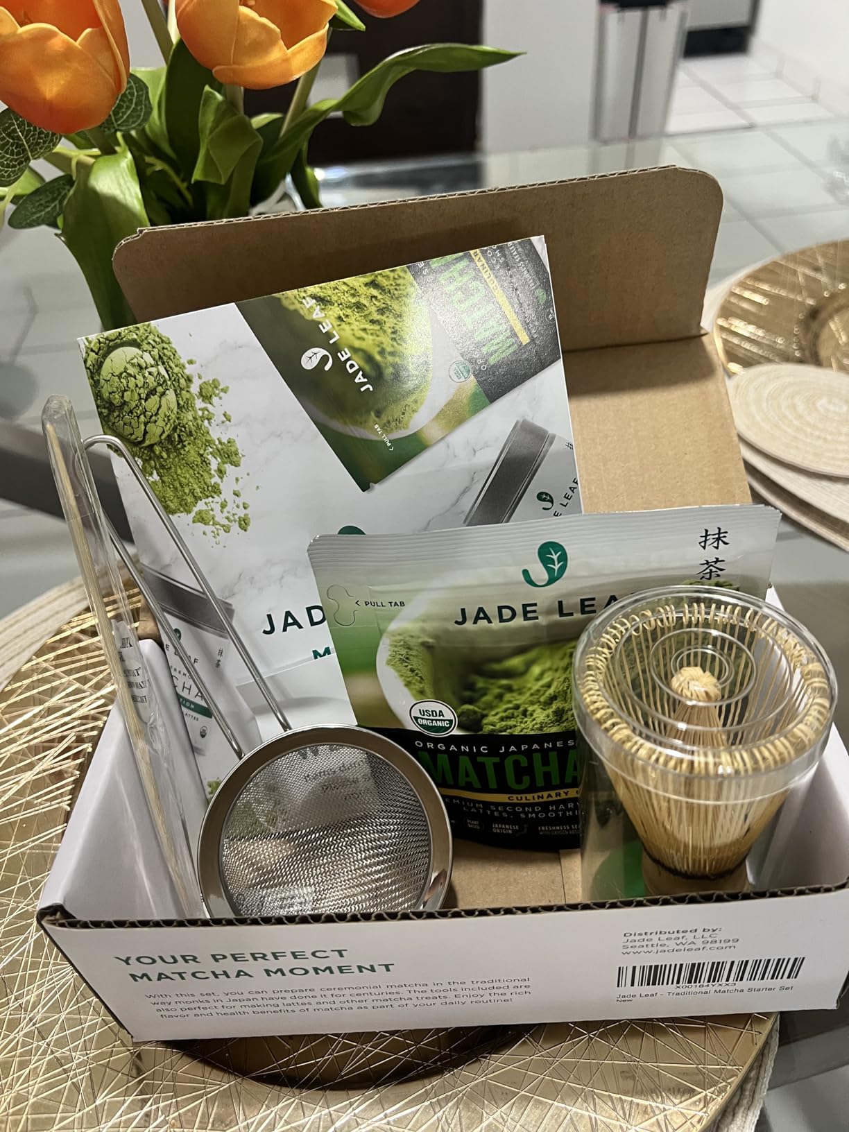 Jade Leaf Complete Matcha Whisk Set | Matcha Kit Includes: 1 Bamboo Matcha Whisk, 1 Bamboo Scoop, 1 Matcha Whisk Holder, & 1 Matcha Sifter, plus Guide Book customer photo 1
