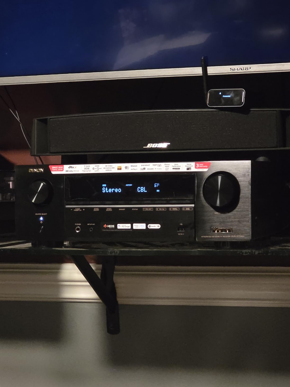 Denon AVR-X1700H 7.2 Channel AV Receiver - 80W/Channel, Built-in HEOS | Advanced 8K HDMI Video w/ eARC, Dolby Atmos, DTS:X, Amazon Alexa Voice Control customer photo 1