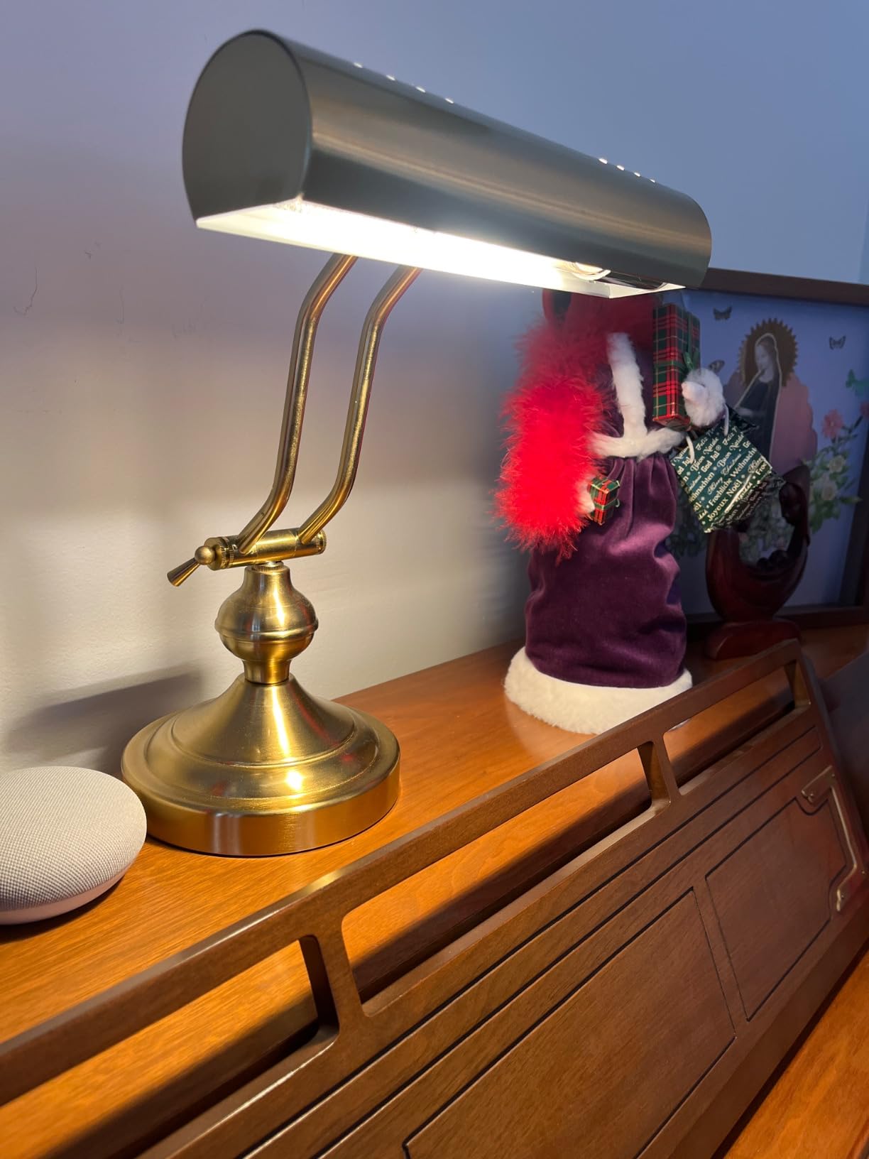 Home Intuition Classic Antique Retro Adjustable Leaning Piano Lamp Banker Desk Light (Brushed Brass) customer photo 2