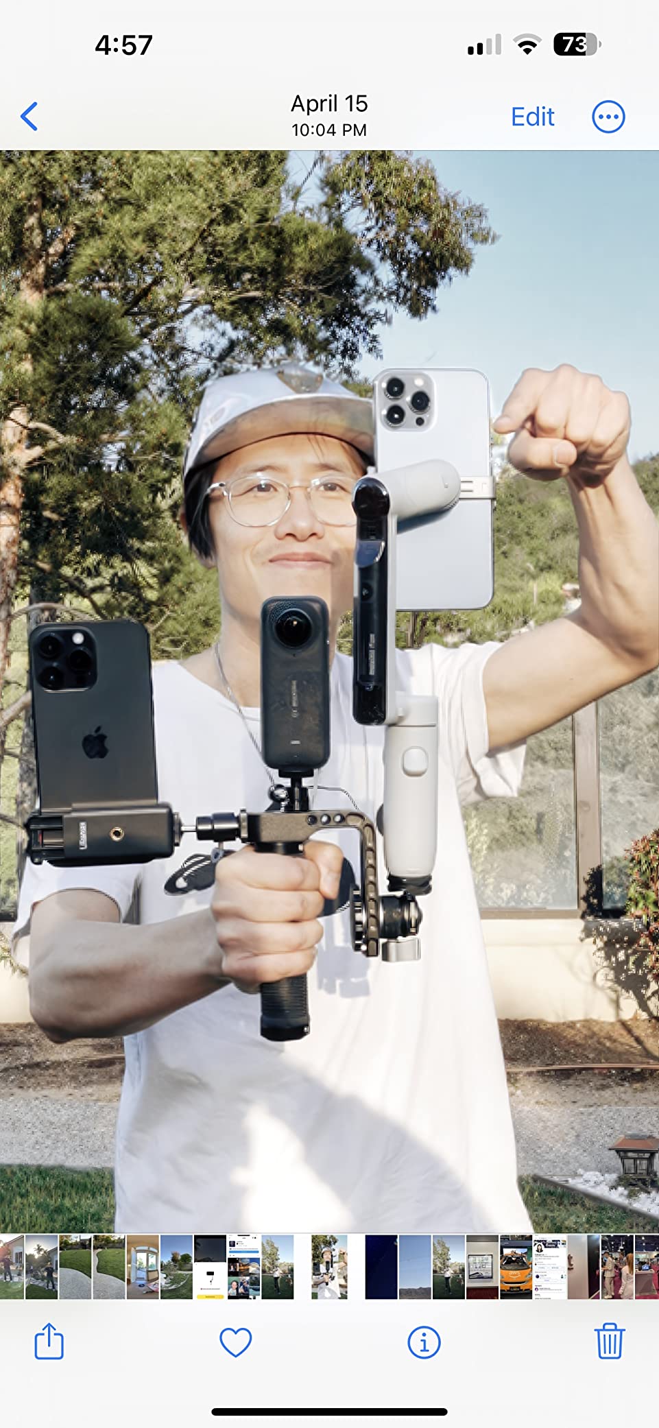 Insta360 Flow Gimbal Stabilizer for Smartphone, AI-Powered Gimbal, 3-Axis Stabilization, Built-in Tripod, Portable & Foldable, Auto Tracking Phone Stabilizer, Video Recording, Stone Gray customer photo 1