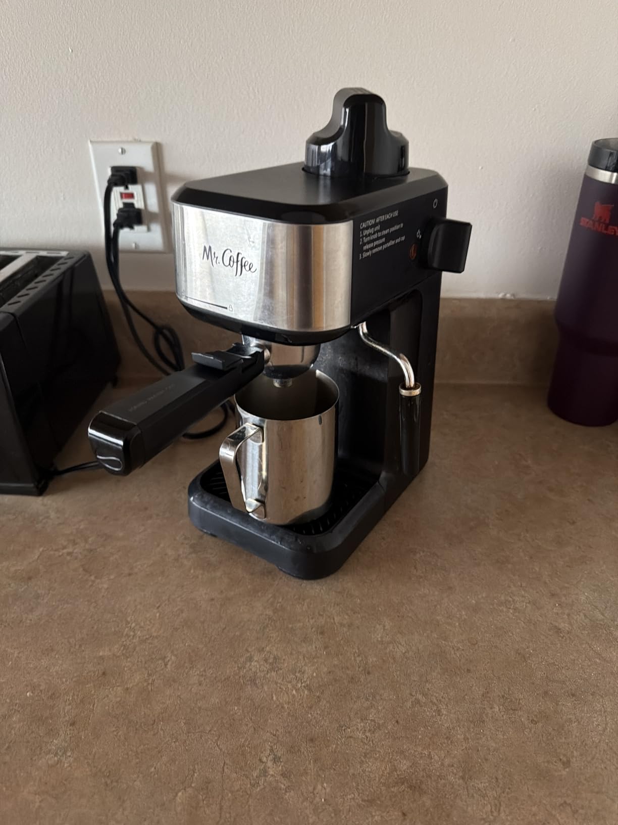 Mr. Coffee 4-Shot Steam Espresso Cappuccino and Latte Maker with Stainless Steel Frothing Pitcher customer photo 1