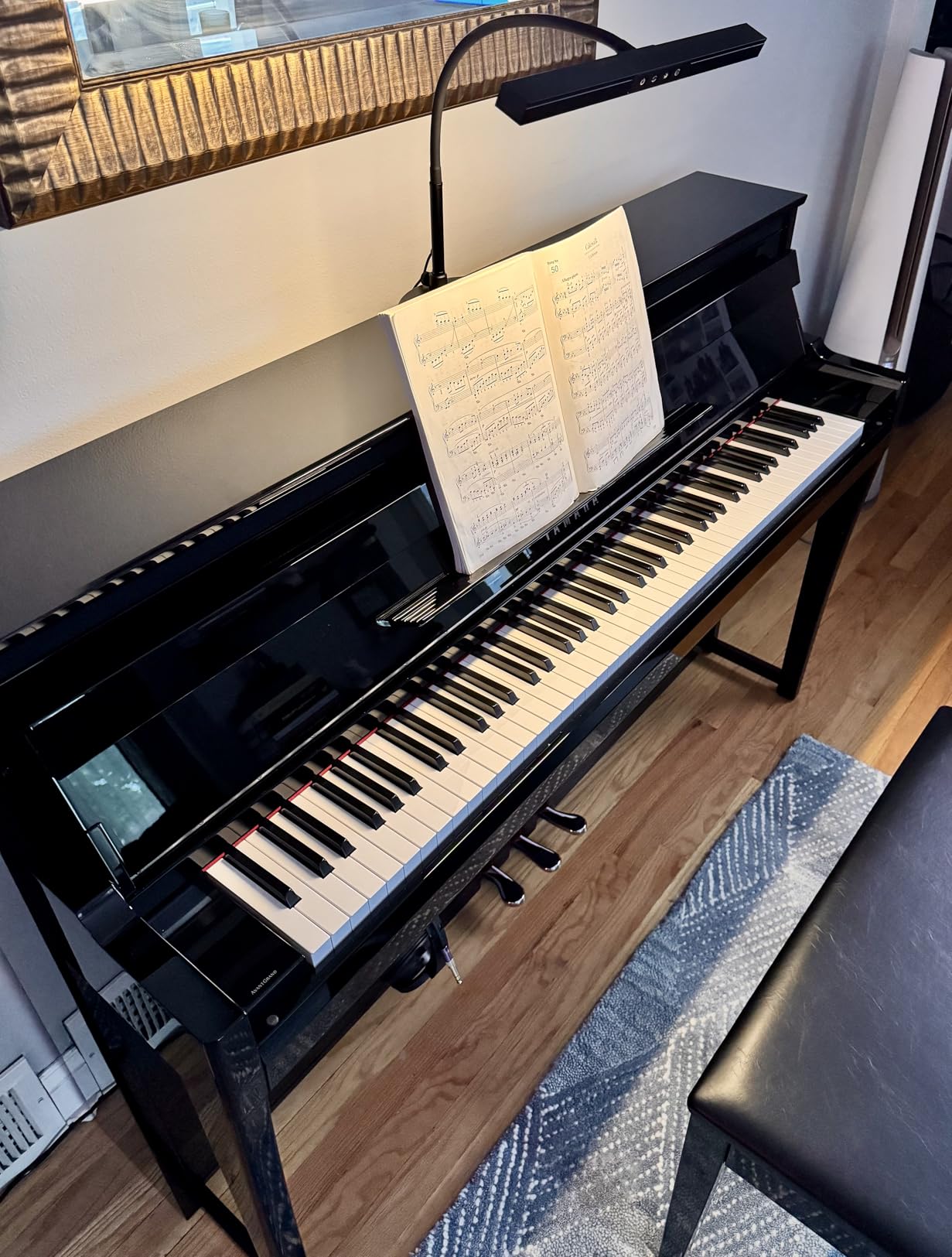 Piano Light for Grand/Upright & Digital Pianos, 3 Color Modes, Adjustable Height and Direction, Auto-Off Timer customer photo 1
