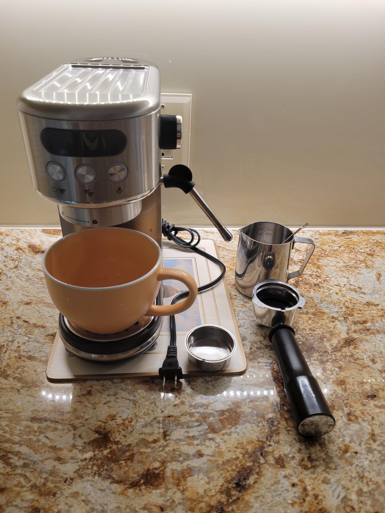 Neretva 20 Bar Espresso Machine Super Compact Espresso Coffee Machine | Professional Stainless Steel Espresso Maker with LED Display and Powerful Steam for Home Baristas to Make Latte, Cappuccino customer photo 2