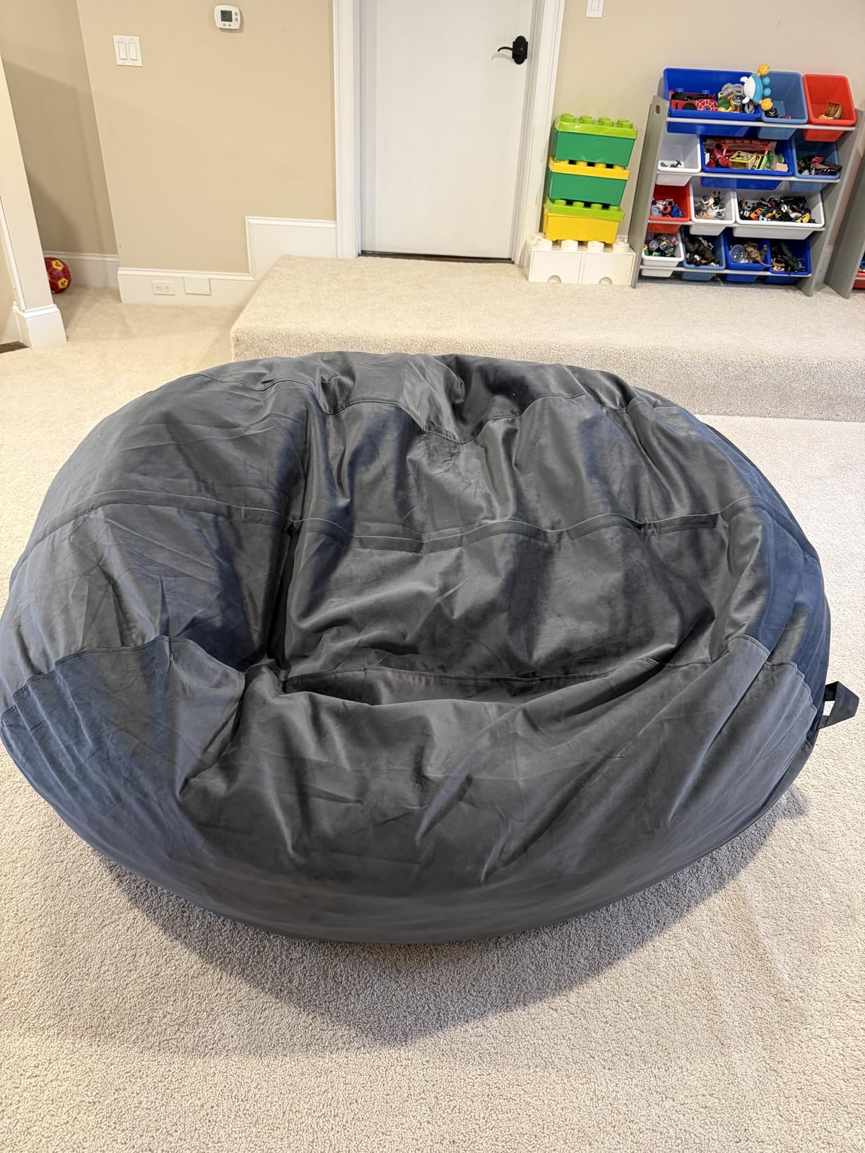 Codi 4 FT Bean Bag Chairs for Adults, Large Beanbag with Filler, Grey | Premium shredded foam fill, Machine washable cover, Built-in zipper, Reinforced seams, Ideal for gaming customer photo 1