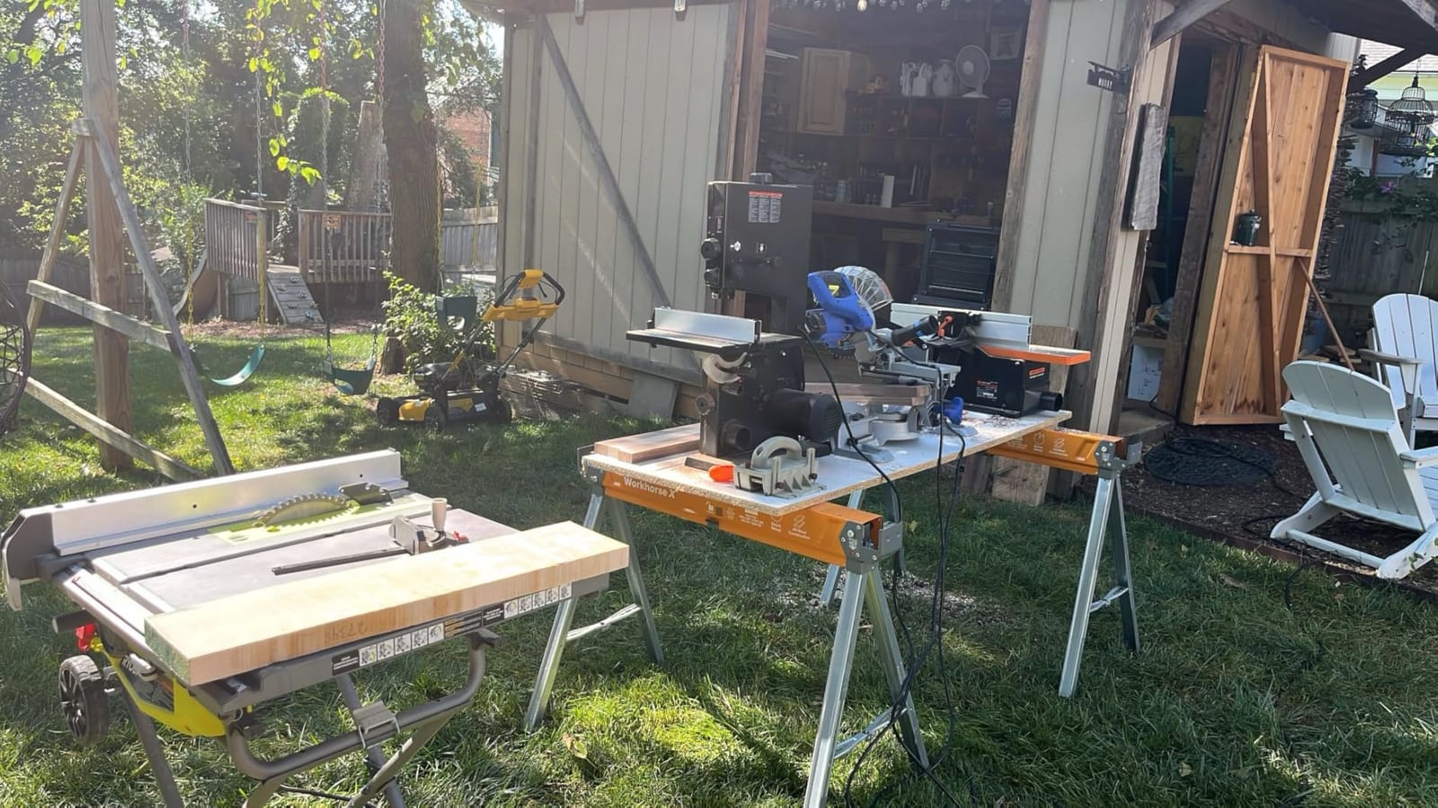 BORA Workhorse X Saw Horses 2 Pack Folding Heavy Duty Metal Sawhorse | 2700-lb capacity, 2x4 Bracket, Heavy duty folding metal sawhorses, durable work horse construction, compact storage customer photo 2