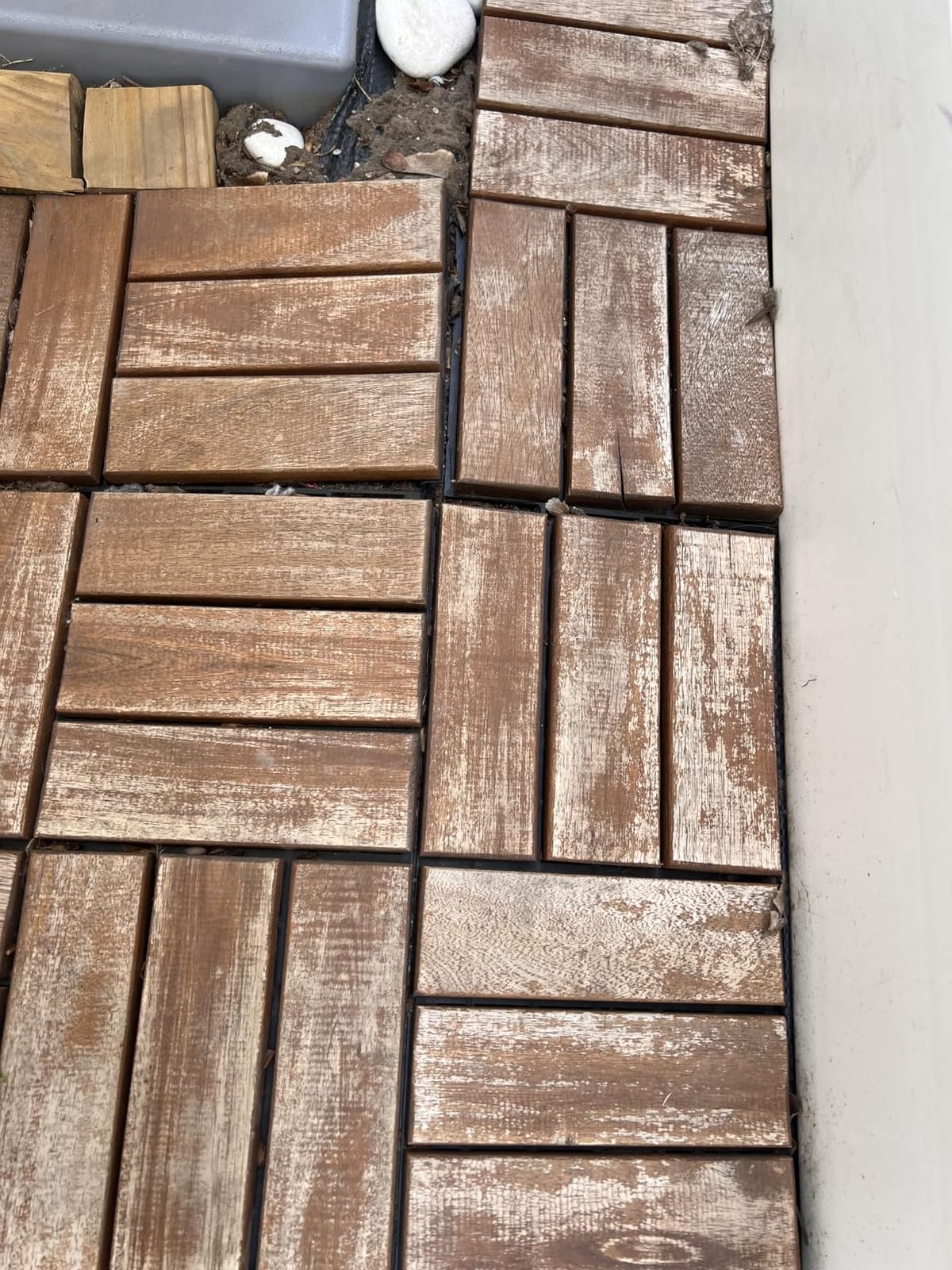 THYOI Premium Deck Tiles, 10 Pcs Patio Flooring - Golden Teak - Crossed, Acacia Wood customer photo 1
