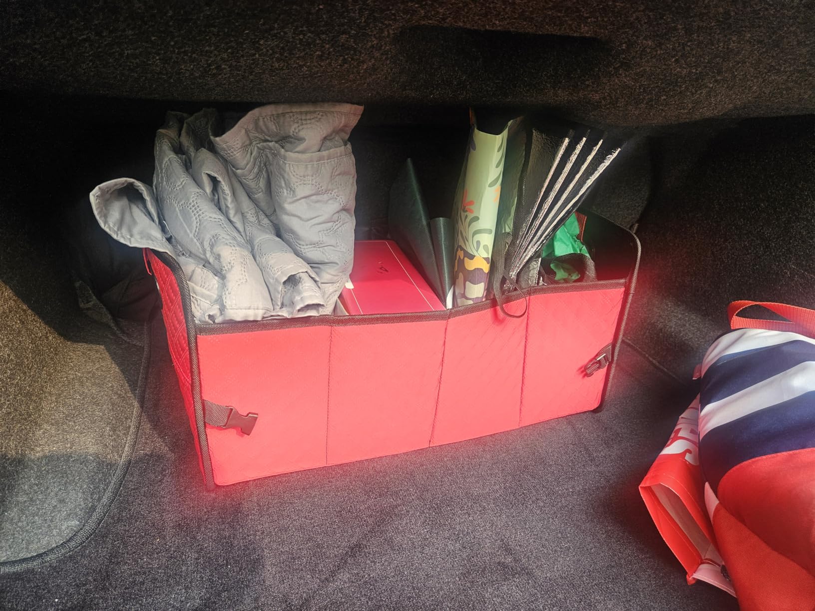 Femuar Car Trunk Organizer with Large Capacity Waterproof Car Accessories for Women & Men, Collapsible Trunk Organizer for Suv/Jeep/Sedan,Tools (Black, Standard) customer photo 2