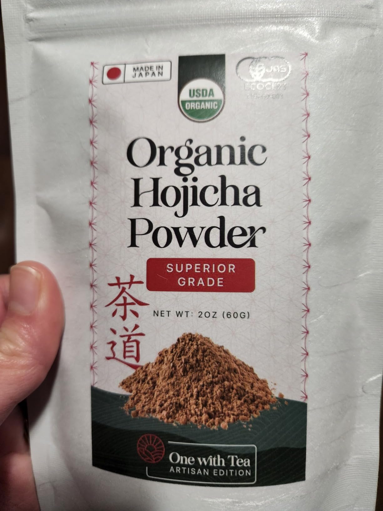 One With Tea Organic Hojicha Powder, Roasted Japanese Green Tea Powder, Stone Ground, Low Caffeine, Smooth Flavor, 2 oz (60g), Perfect for Latte & Iced Drinks customer photo 2