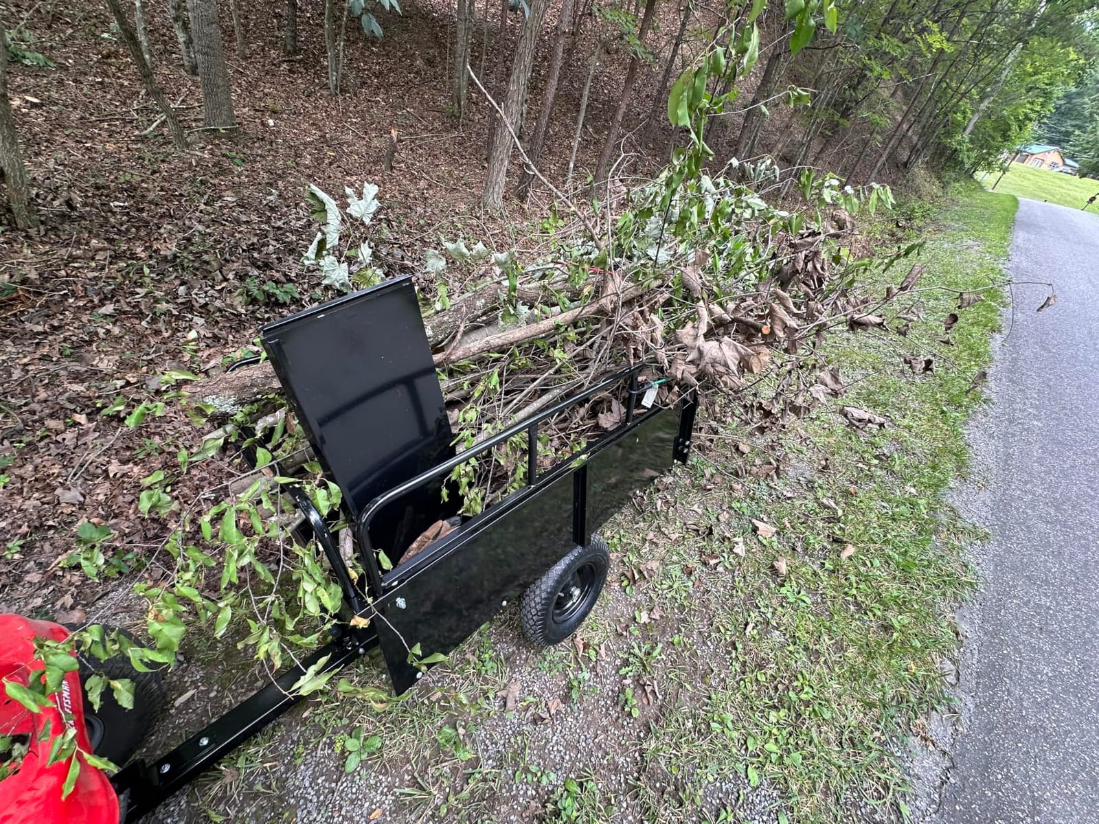 VEVOR ATV UTV Trailer Tow Behind Dump Cart | 1500lbs Capacity, 15 Cubic Feet, Heavy Duty, For Lawn Mower Tractor, Yard Garden Use customer photo 1