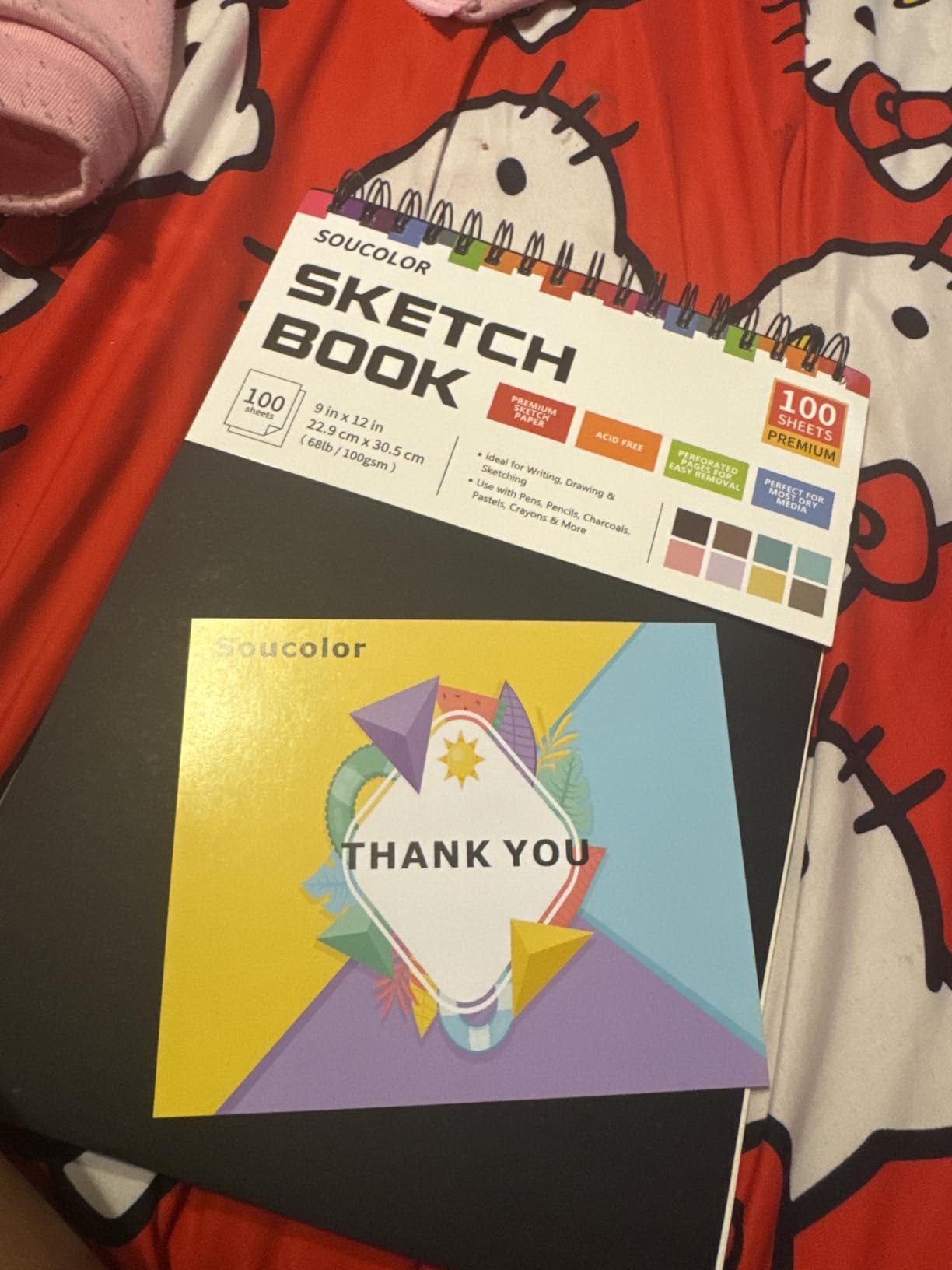 Soucolor Sketch Book 9x12, Drawing Paper Pad 68lb/100gsm Acid-Free, 100 Sheets, Top Spiral Sketchbook for Kids & Adults customer photo 2