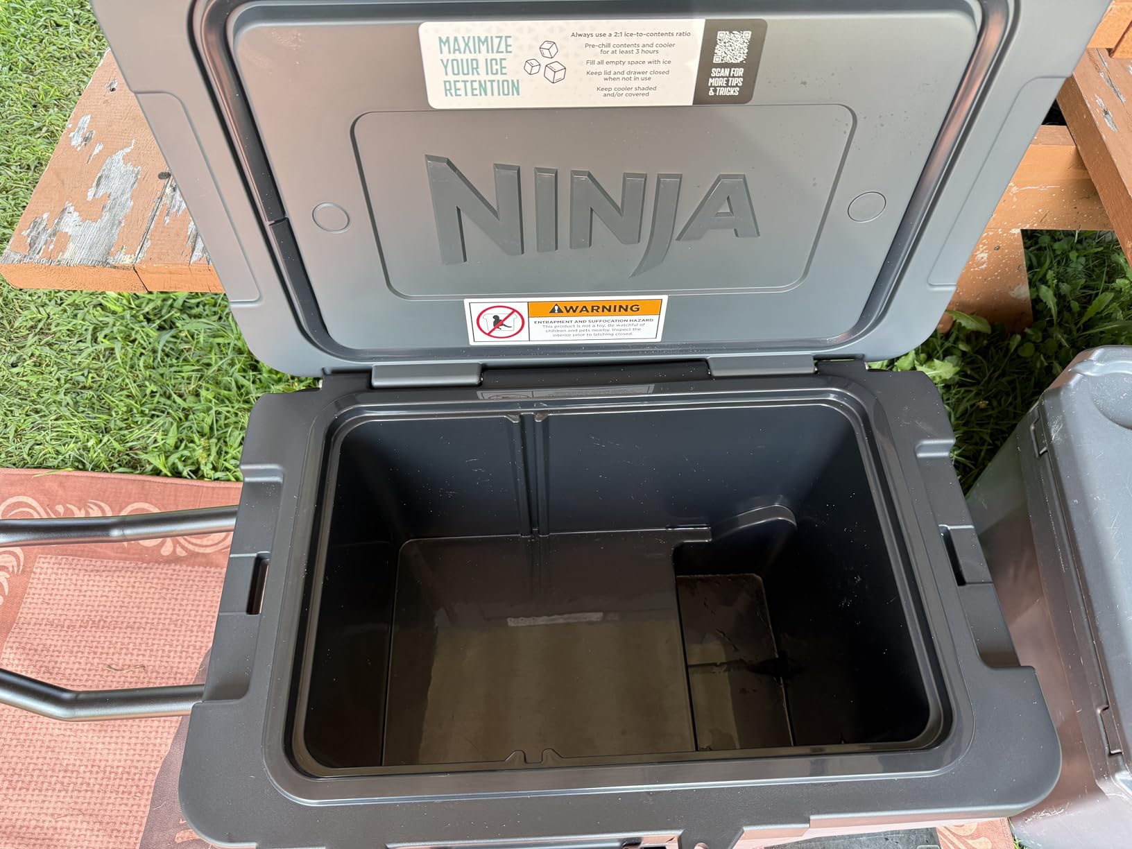 Ninja FrostVault™ 45qt Cooler with Wheels, Dry Storage, Lakeshore Blue | Ninja FrostVault's 45-qt capacity holds 68 cans, keeps food cool & dry, and rolls easily on all-terrain wheels customer photo 2