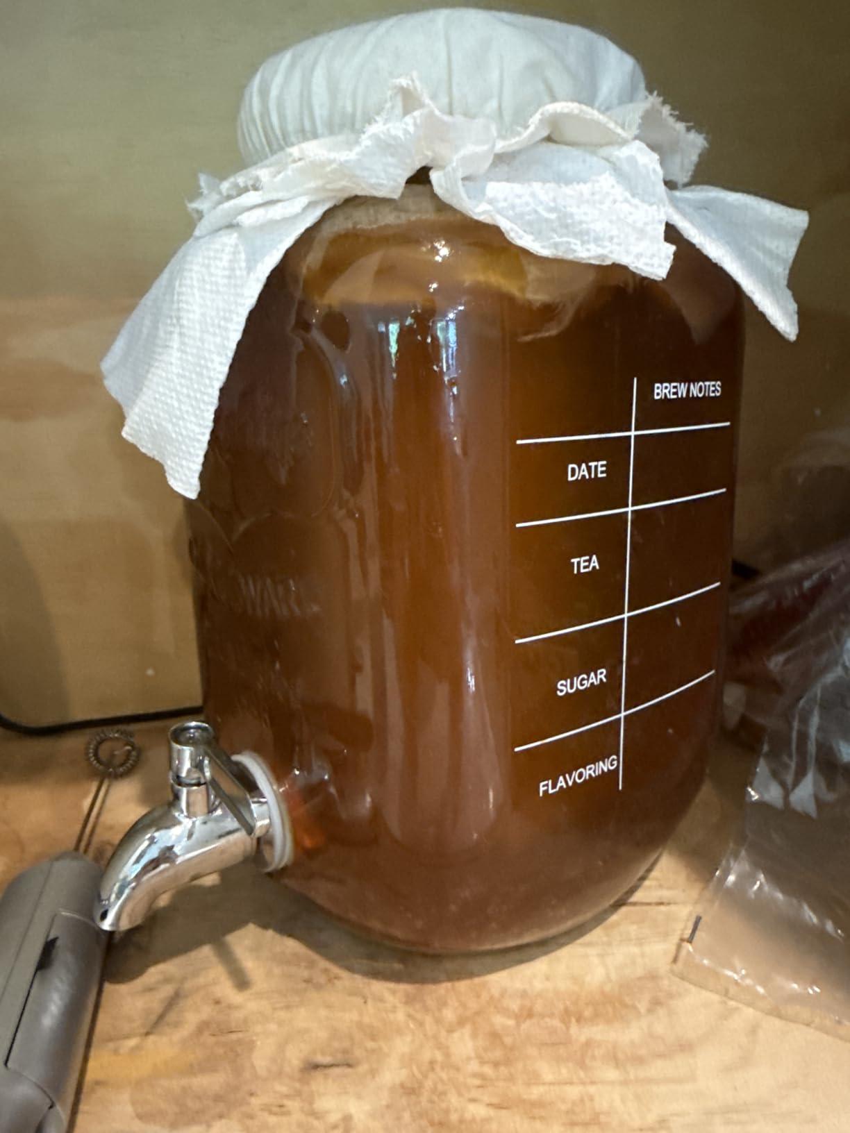 1 Gallon Kombucha Starter Kit - Glass Jar with Spigot and Stainless Steel Mesh Filter customer photo 2
