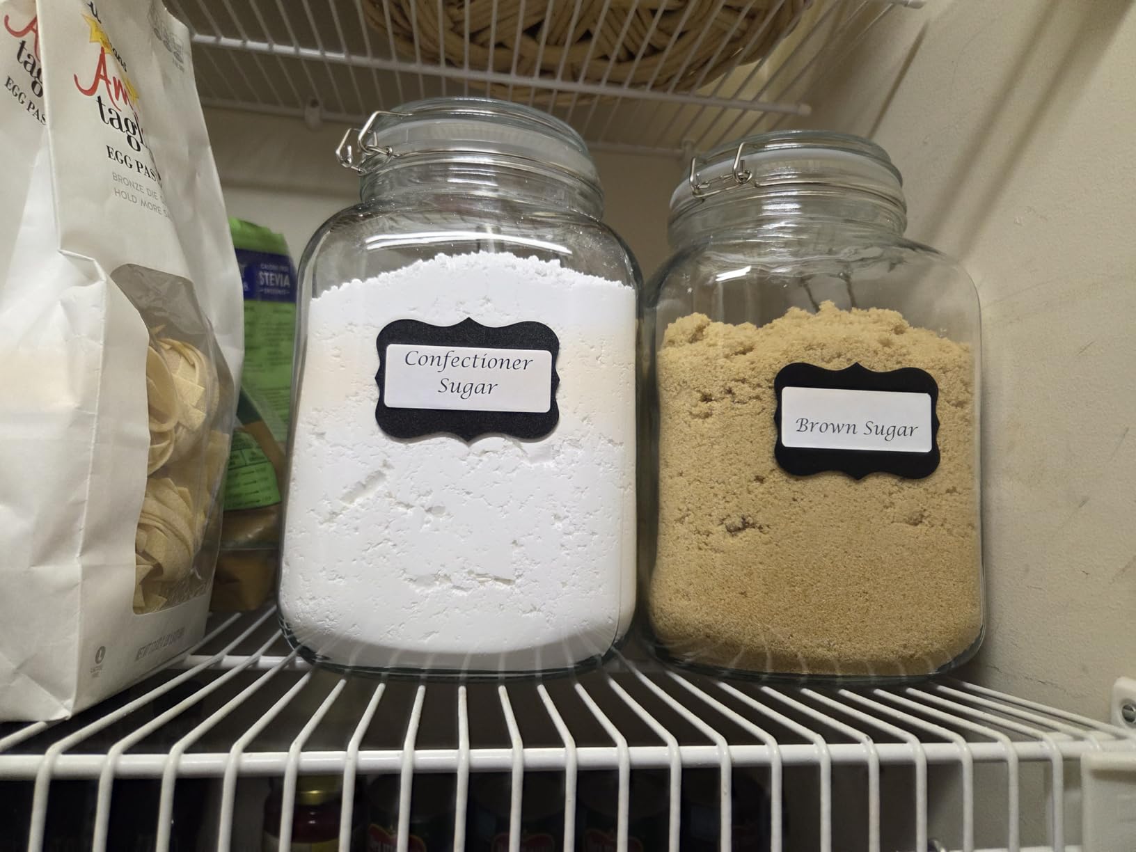 ComSaf Large Square Glass Jars with Airtight Lid 1 Gallon 2 Pack Wide Mouth | Airtight wire clamp lids, two 120 ml scoops, two labels and 4.3-inch extra-wide mouth customer photo 2