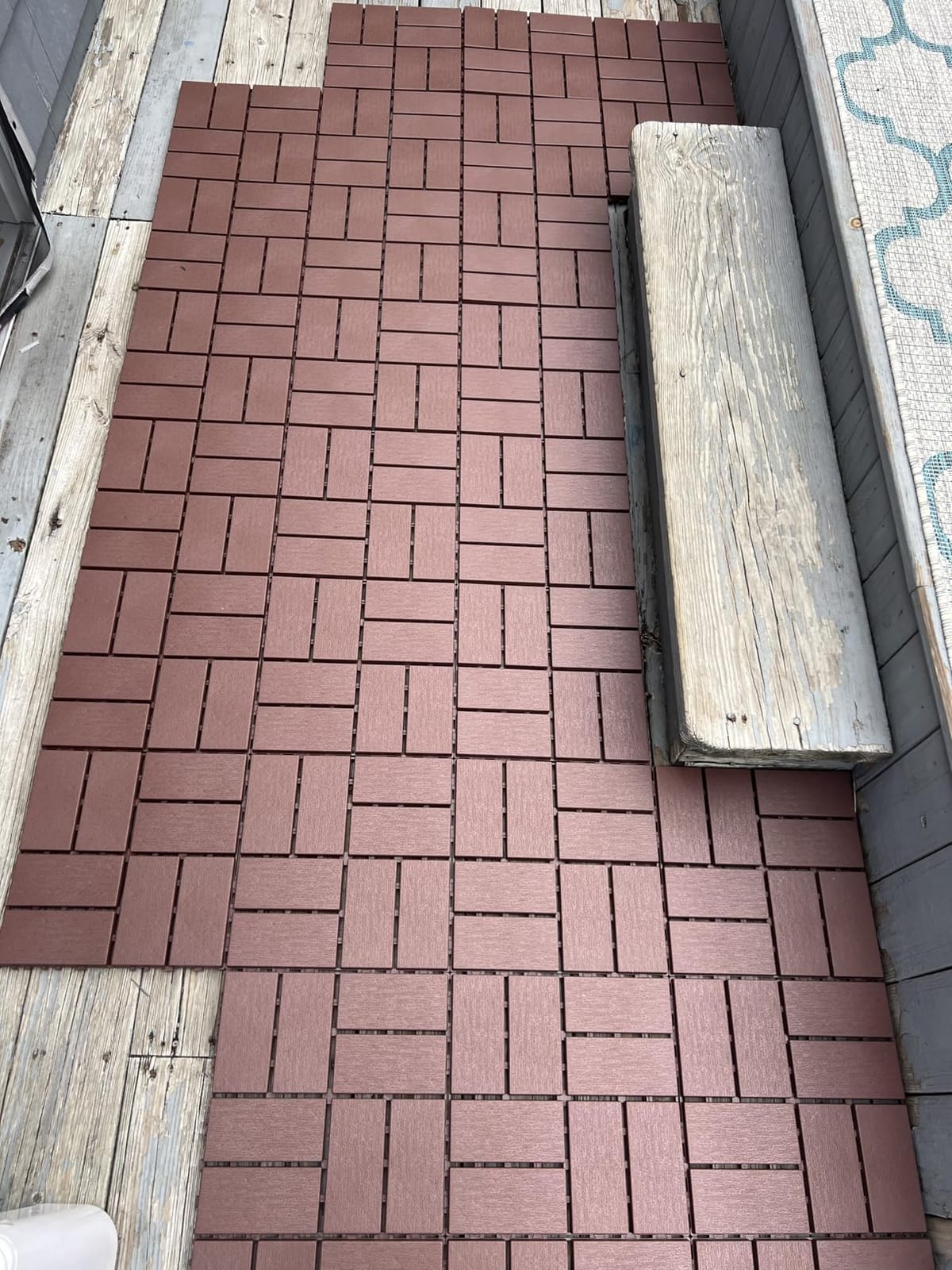 EchoDeck Patio Deck Tiles, 44 Pack Interlocking Outdoor All Weather, 12