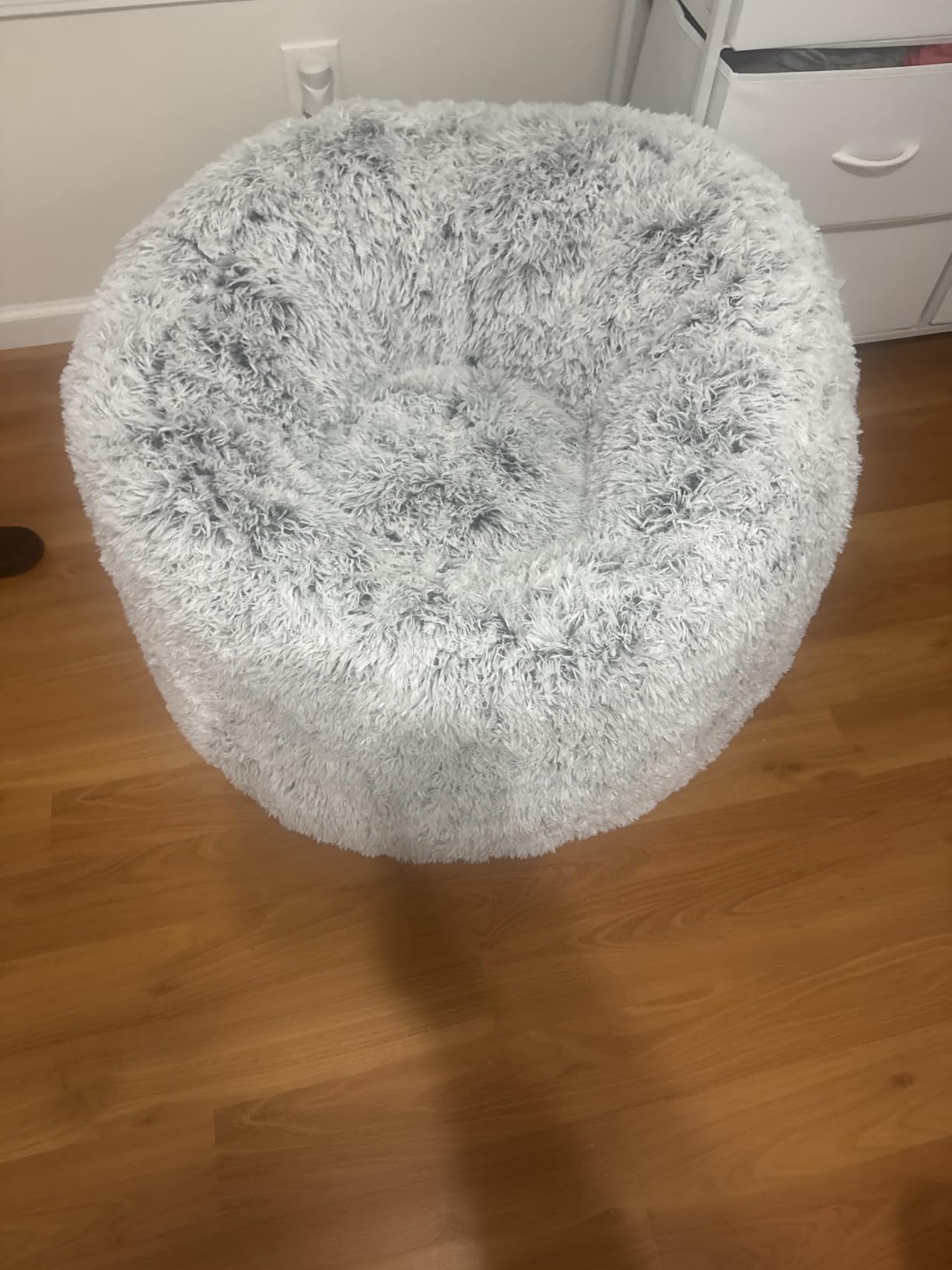 Plush Faux Fur Bean Bag Chairs, Memory Foam Filled Sofa Chair Shape Bean Bag for Adults/Teens/Kids, Ultra-Soft Lazy Sofa for Living Room Bedroom College Dorm, Grey customer photo 1