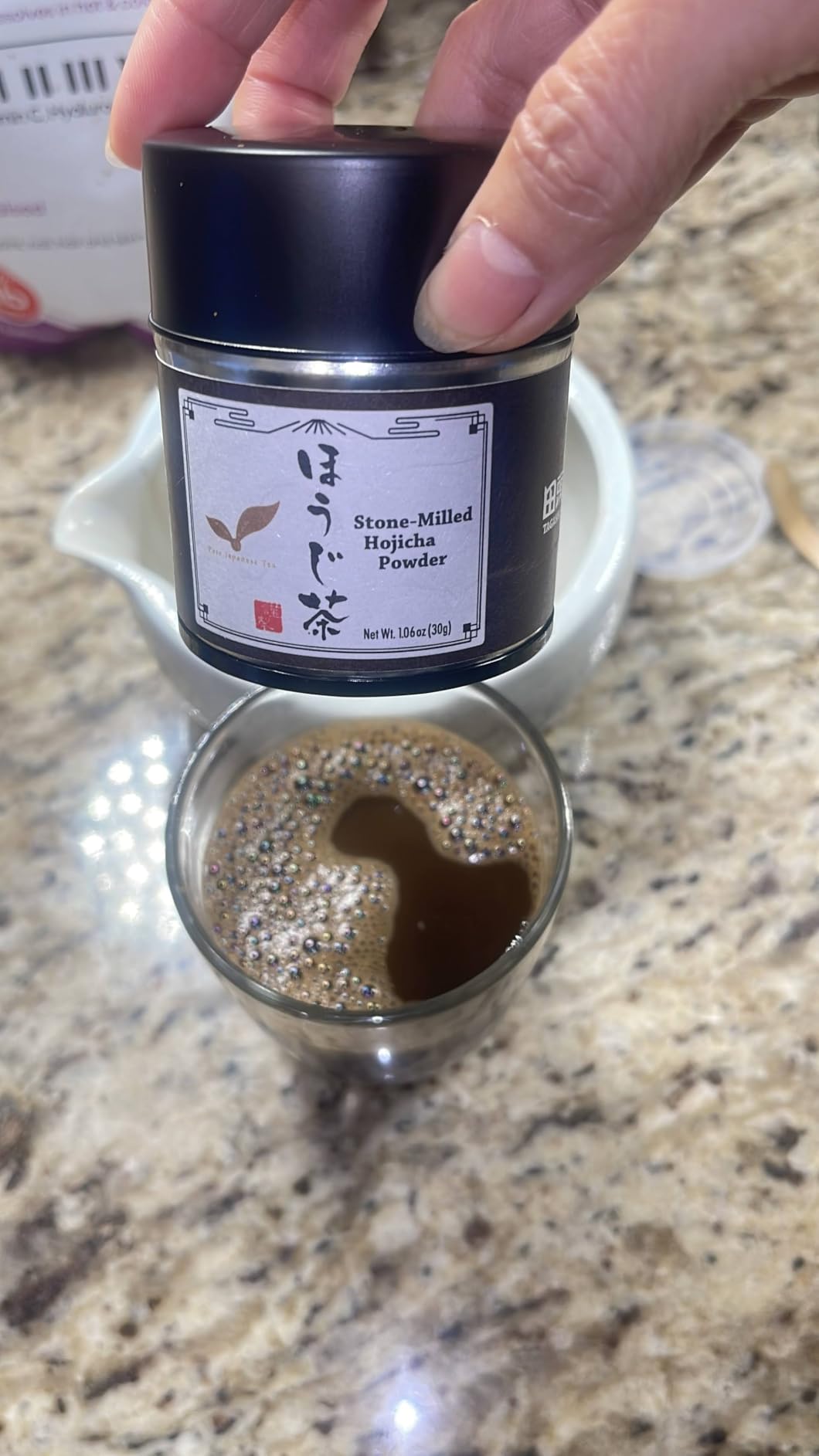 TAGASHIRA CHAHO Hojicha Powder (30g/1.06oz) - Kyoto Uji, Stone Milled, Japanese Roasted Green Tea Latte Powder, Low caffeine, 100% Product of Japan customer photo 2