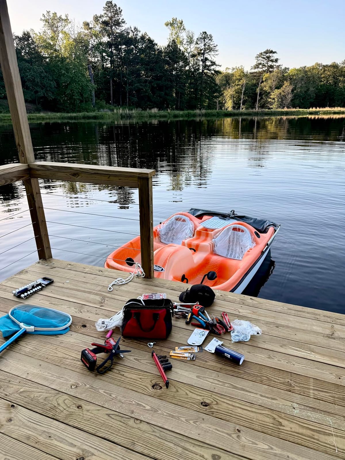 Pelican Pedal Boat DLX Angler - Ram-X Material - Molded Seats & Adjustable backrests - Multiple Storage Areas - Fade Orange/White customer photo 1