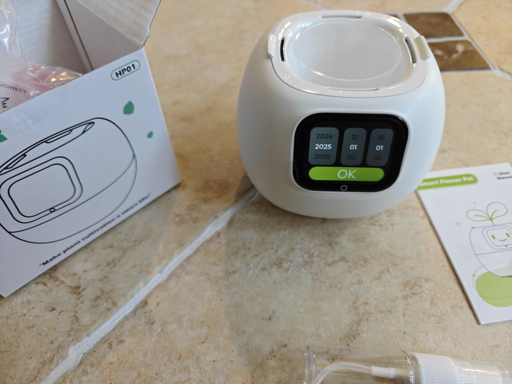 Smart Plant Pot with Emotion Display, Touchscreen & No App Needed, Auto Self-Watering with Alarm Clock & Plant Monitor, Unique Birthday Gift for Women, Plant Lovers & Housewarming customer photo 2