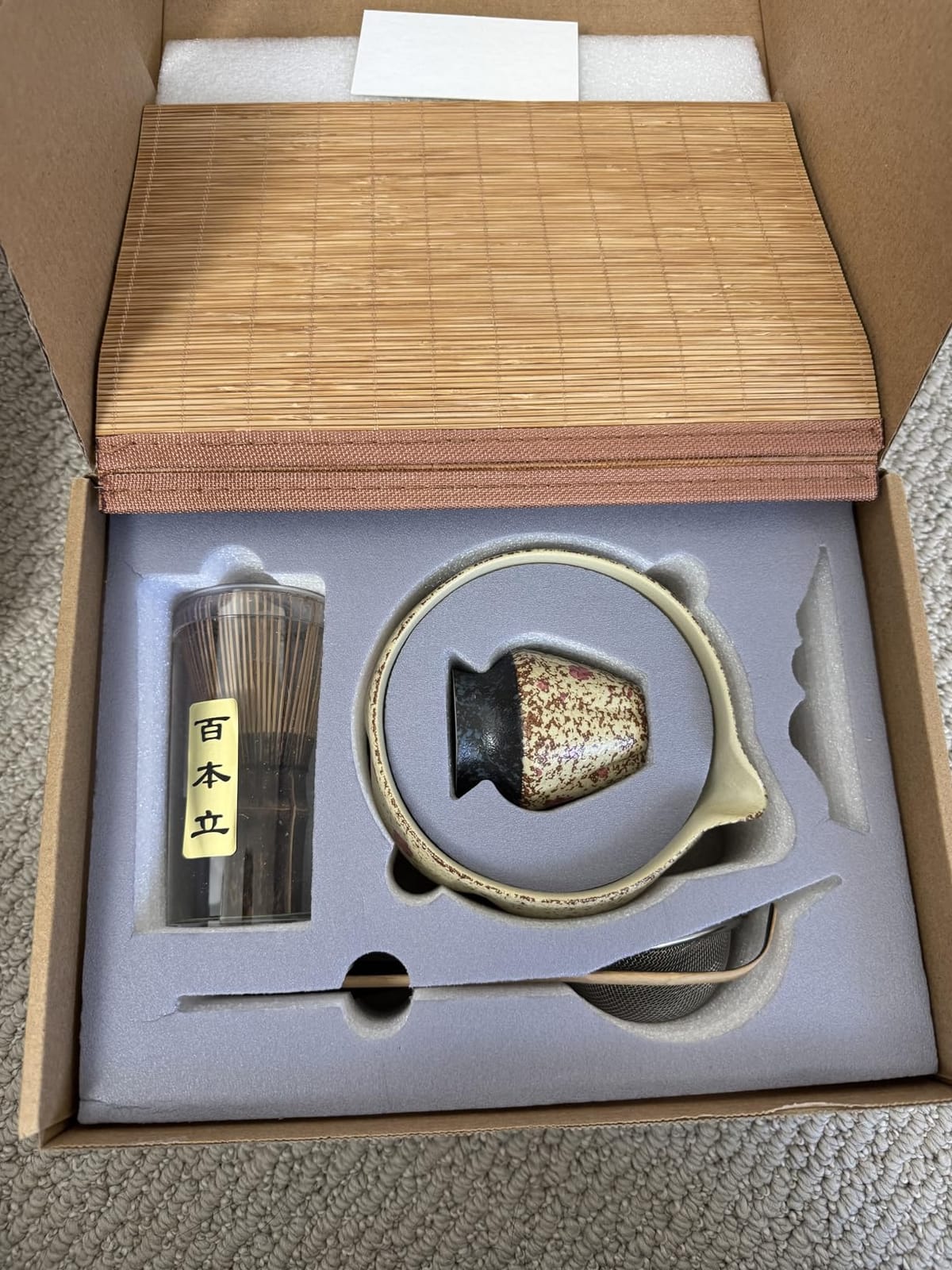 Matcha Set, 7-Piece Matcha Whisk Set with Bowl & 100-Prong Whisk | Intricate Hand-Applied Decal, Bamboo Tea Mat Included, 100-Prong for Creamy Foam, Japanese Tea Ceremony, Matcha Lover Gift customer photo 2