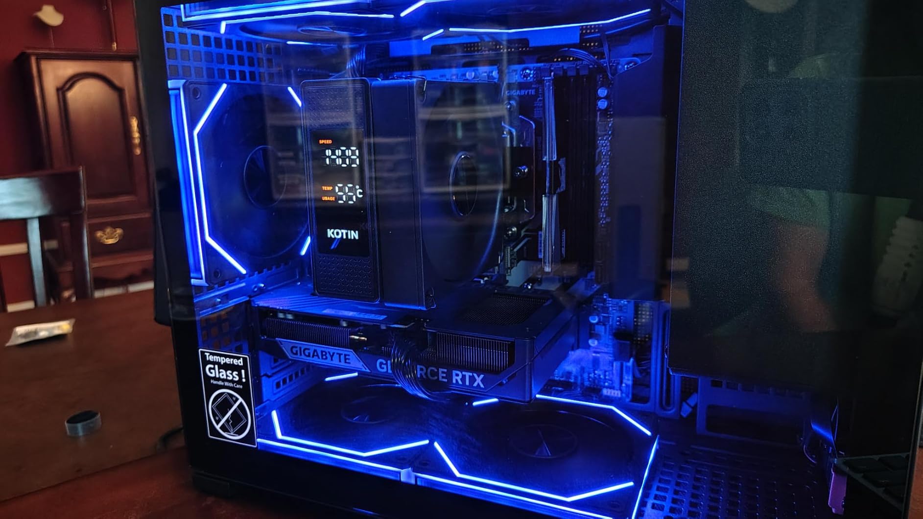 KOTIN Prebuilt Gaming PC, Ryzen 5 9600X, 16GB DDR5, RTX 5060 8GB, 1TB SSD | Ryzen 5 Gaming Desktop, Digital Display CPU Cooler, 650W 80+ Gold PSU, WiFi 7, Assembled in USA, Windows 11 ARGB Tower customer photo 1