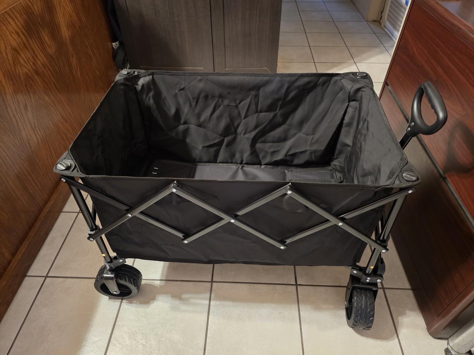 Collapsible Wagon Cart, 480lbs Heavy Duty Wagon with All-Terrain Wheels, Portable Utility Wagons Cart with Adjustable Handle for Beach, Camping, Garden, Grocery, Fishing, Sports & Outdoor customer photo 2