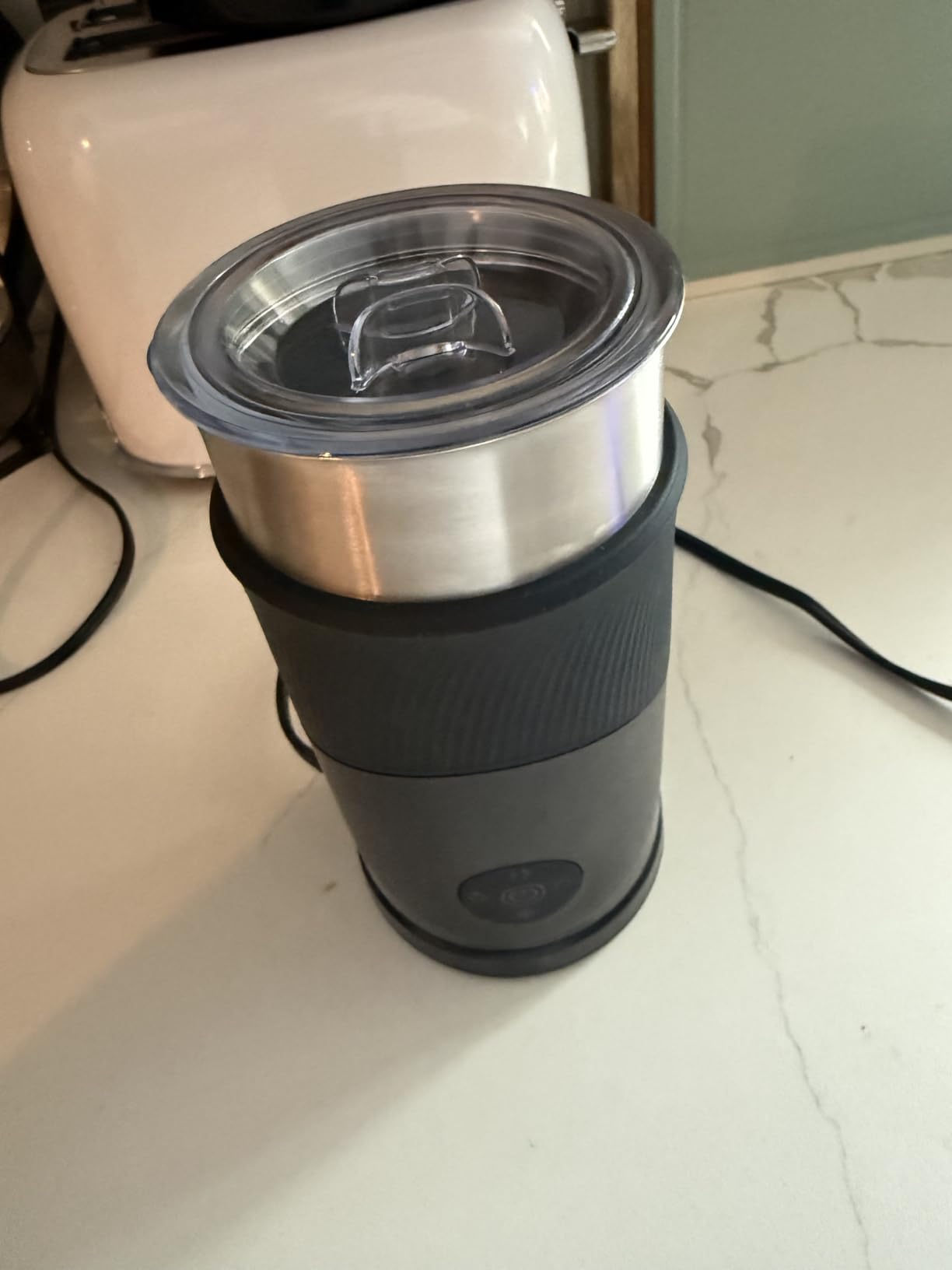 350ml Electric Milk Frother: 4-in-1 Hot & Cold, 120s Fast Frothing | 450W Milk Steamer With 180ml Foam, Under 55dB - SUS304 Steel, 2 Whisks for Latte, Cappuccino customer photo 2