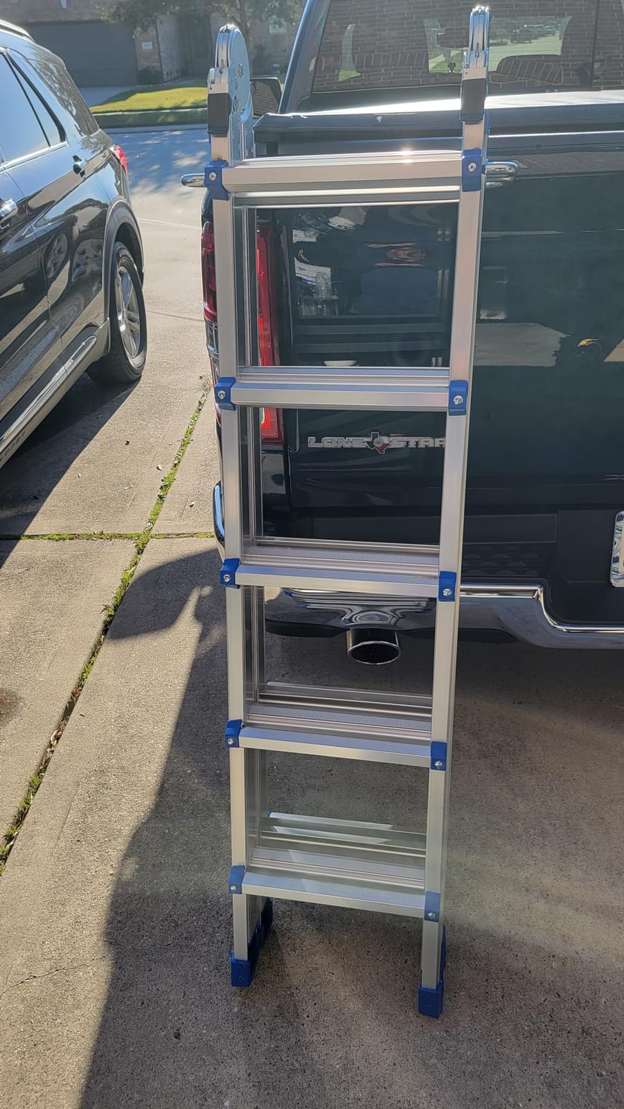 Ladder, Multi-Position Telescoping Ladder with Wheels, 17 FT, Orange customer photo 1
