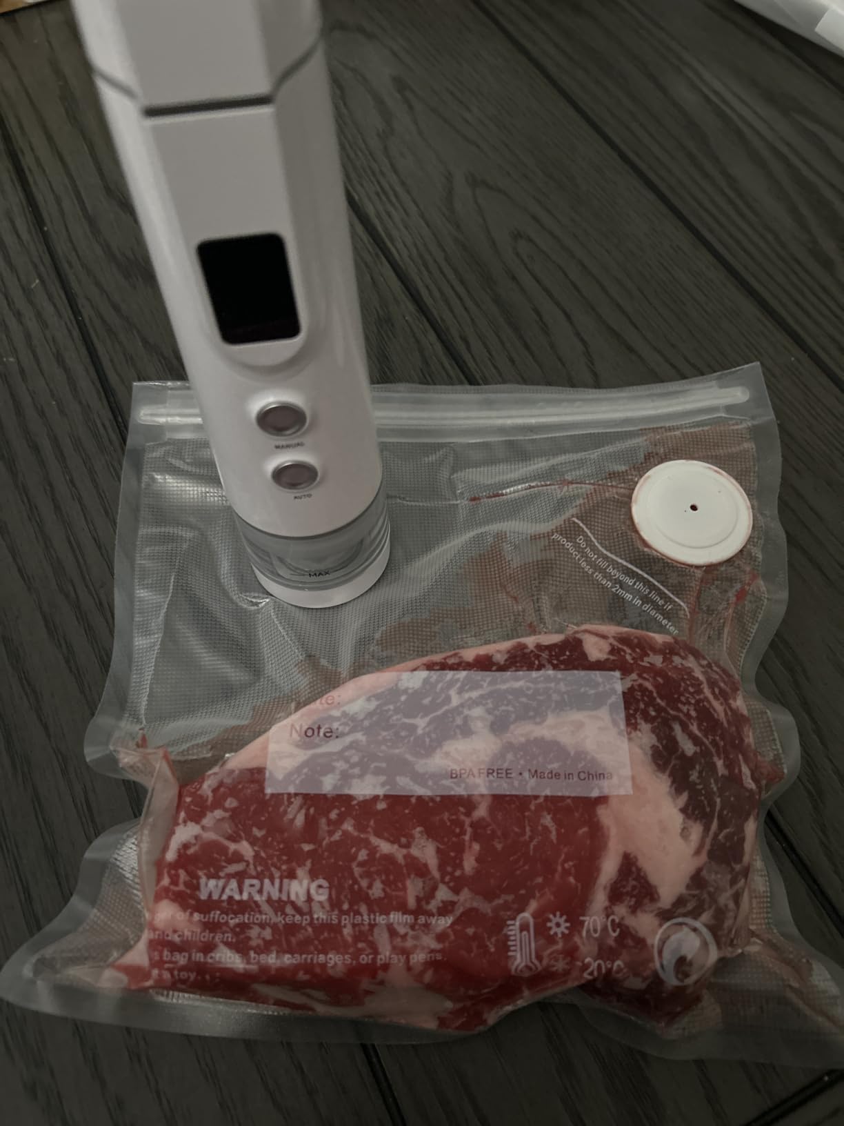 Vacuum Sealer for Food: 30 Reusable Bags & 20ml Tank | Compact Food Saver Vacuum Sealer Machine: 1800mAh Battery, Dual-Mode, Digital Display - Keep Food Fresh Up to 6X Longer customer photo 1