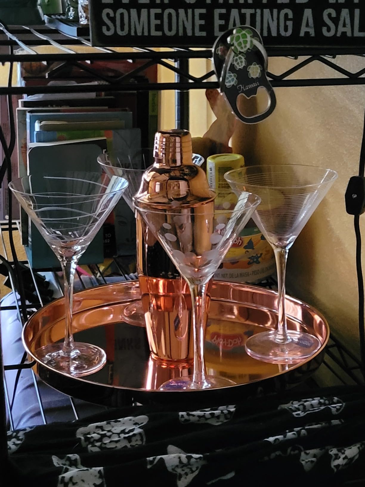 Mikasa Cheers 10-Ounce Martini Glasses, Fun Etched Designs, Durable Clear Glass Cocktail Glassware, Set of 4, Perfect for Entertaining and Gifting customer photo 2