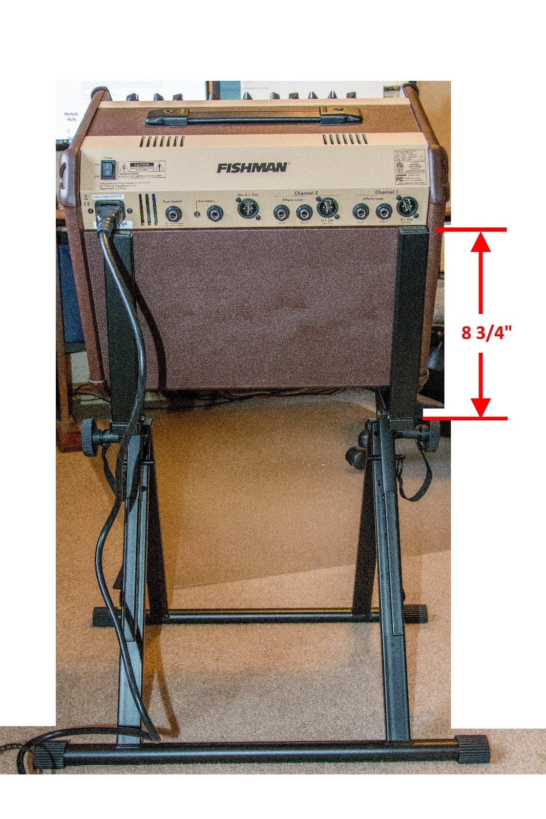 On-Stage RS7000 Tilt-Back Amp Stand (for Angling and Elevating Guitar Combo Amplifiers and Extension Speakers, Steel Construction, Up to 150LBs, Adjustable Height 17–24”, Portable, Folding, Black) customer photo 2