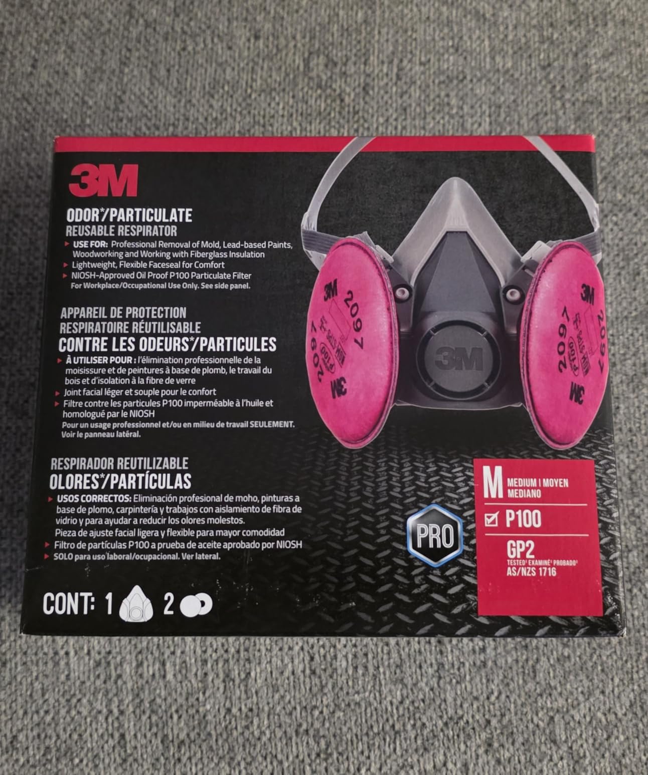 3M P100 Performance Mold & Lead Paint Removal Respirator, Medium customer photo 2