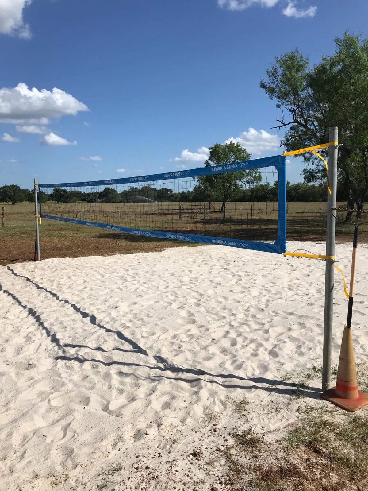 Park & Sun Sports Regulation Size Indoor/Outdoor Professional Volleyball Net with Steel Cable Top and Bottom, Blue customer photo 1