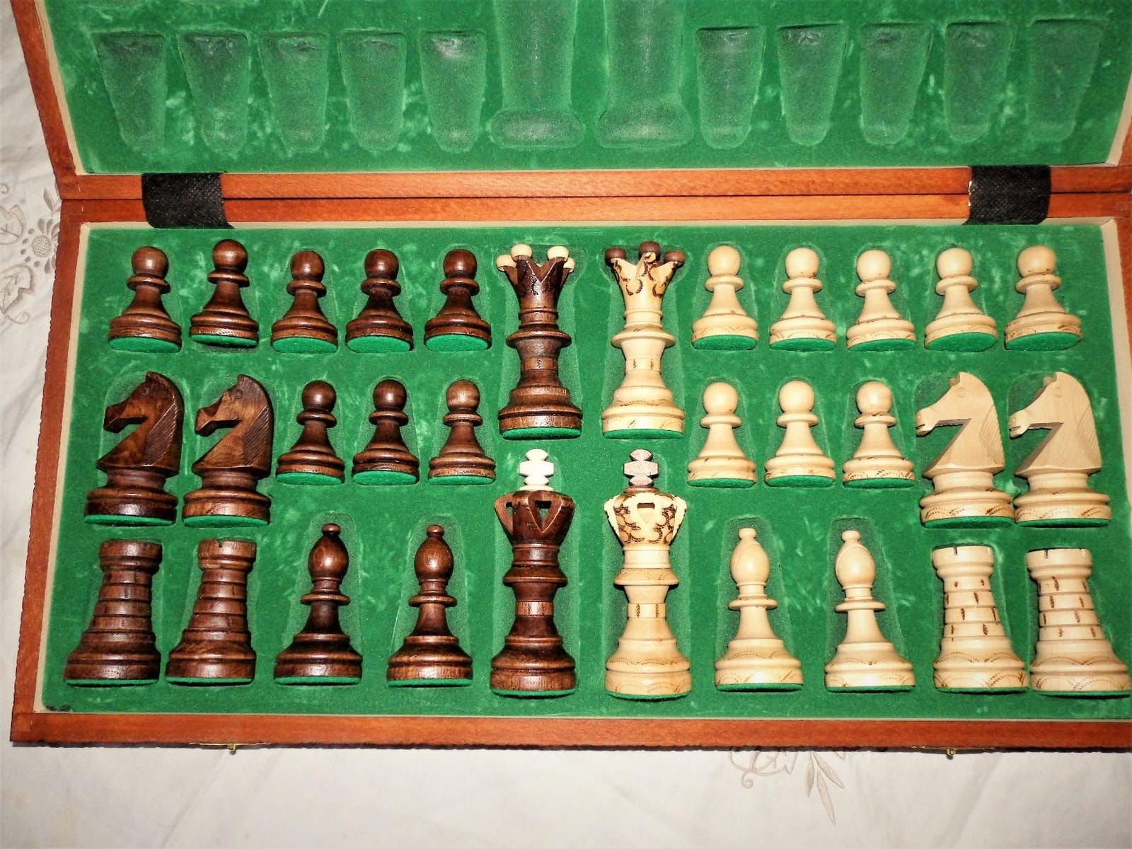 Wegiel Handmade European Ambassador Chess Set - Wooden 21 Inch Beech & Birch Board with Felt Base - Carved Hornbeam & Sycamore Wood Chess Pieces customer photo 1