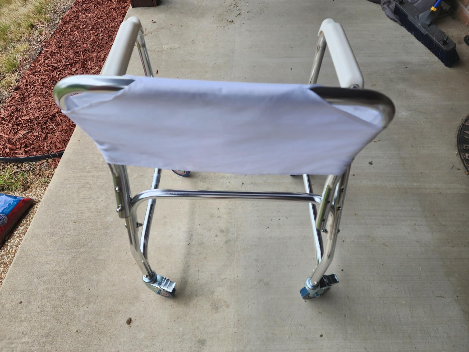 DMI Rolling Shower Chair, Commode, Transport Chair, FSA Eligible, Rolling Bathroom Wheelchair for Handicap, Elderly, Injured or Disabled, 250 Lb. Weight Capacity, Aluminum Frame, White customer photo 2